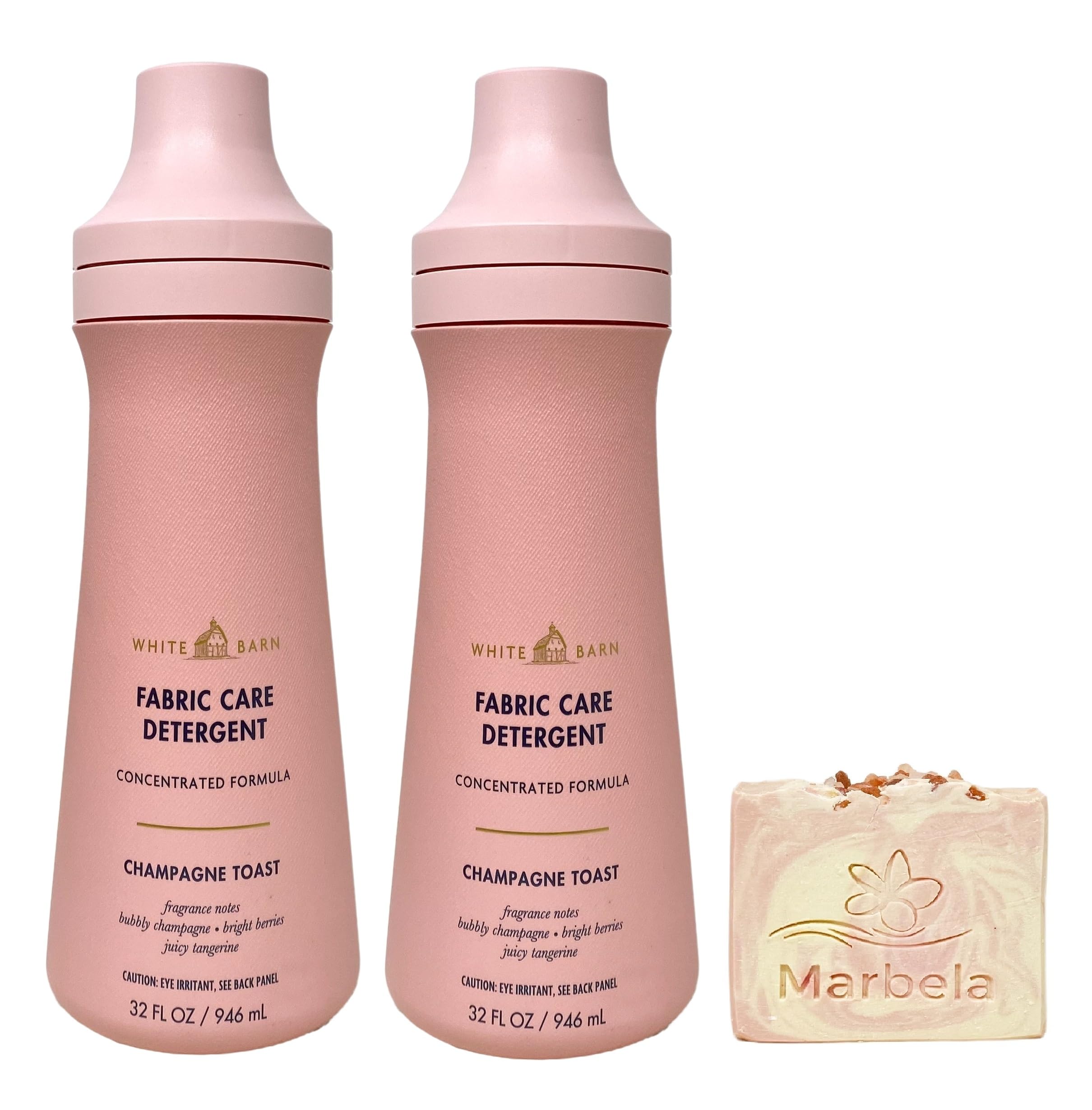 Bath & Body Works Champagne Toast 2 Pack Fabric Care Detergent Gift Set with a Himalayan Salts Springs Bar Soap