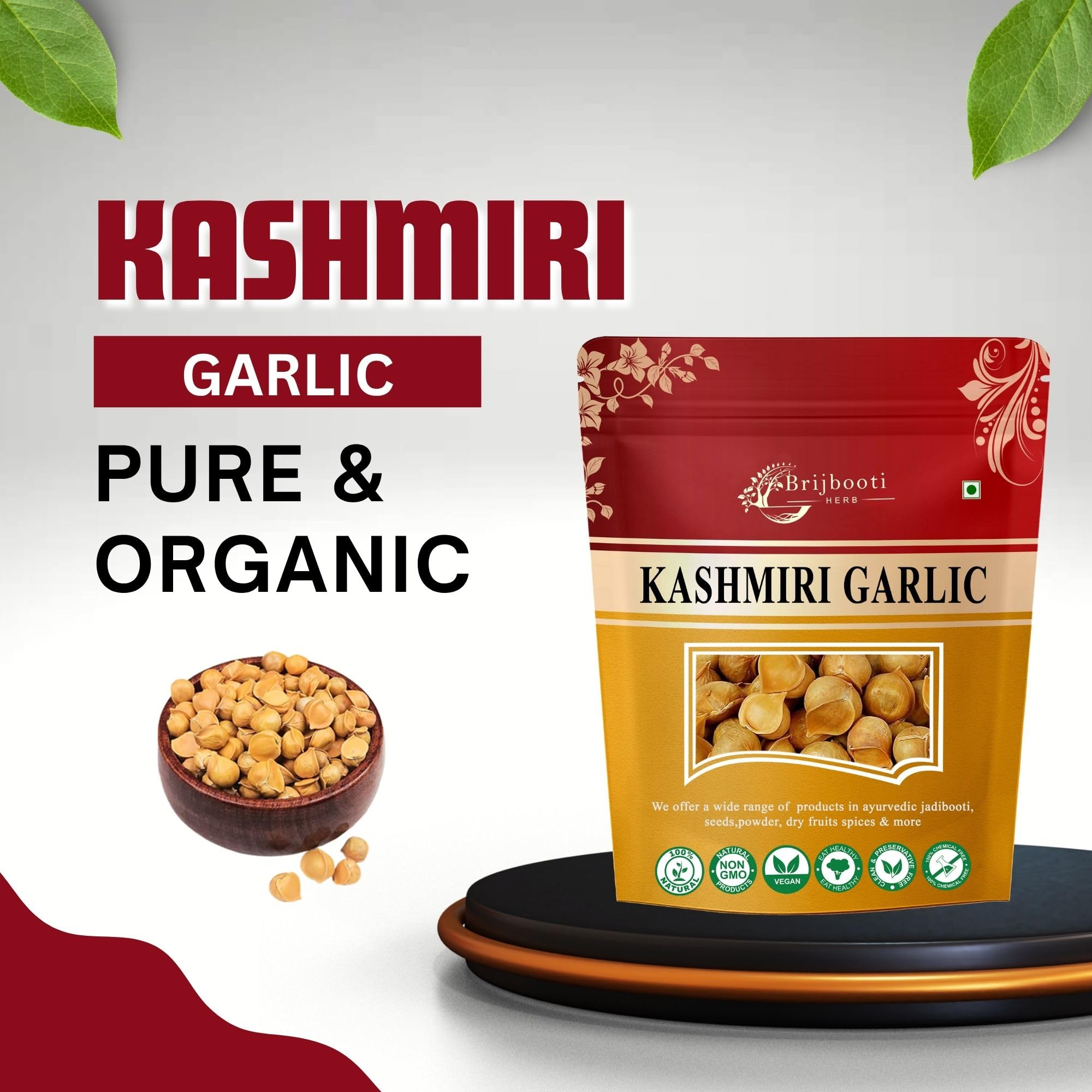 Brijbooti Kashmiri Lehsun 200 Gram | Organic Single Clove Garlic | Snow Mountain Kashmiri Garlic | Allium Sativum 2