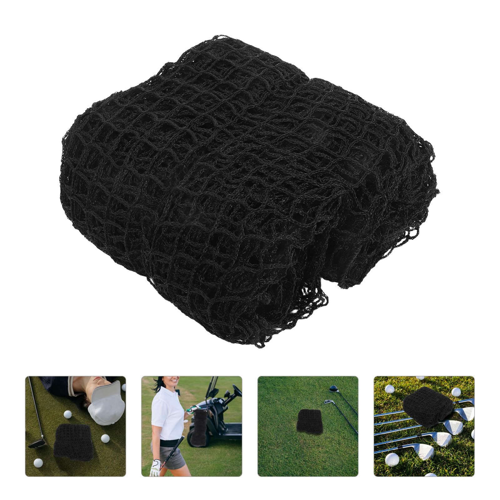 Golf Übungsnetz aus Polyethylen, Schwarz, für Golfball und Baseball | Indoor und Backyard, Hohe Sichtbarkeit, Robuste Struktur, Leicht Aufzubauen
