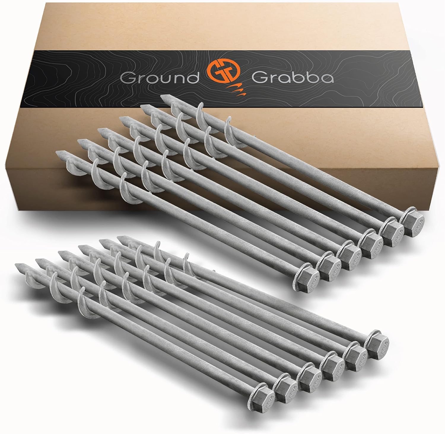 GROUNDGRABBA Ground Anchor Screw Kit 12X 1 Ft Ground