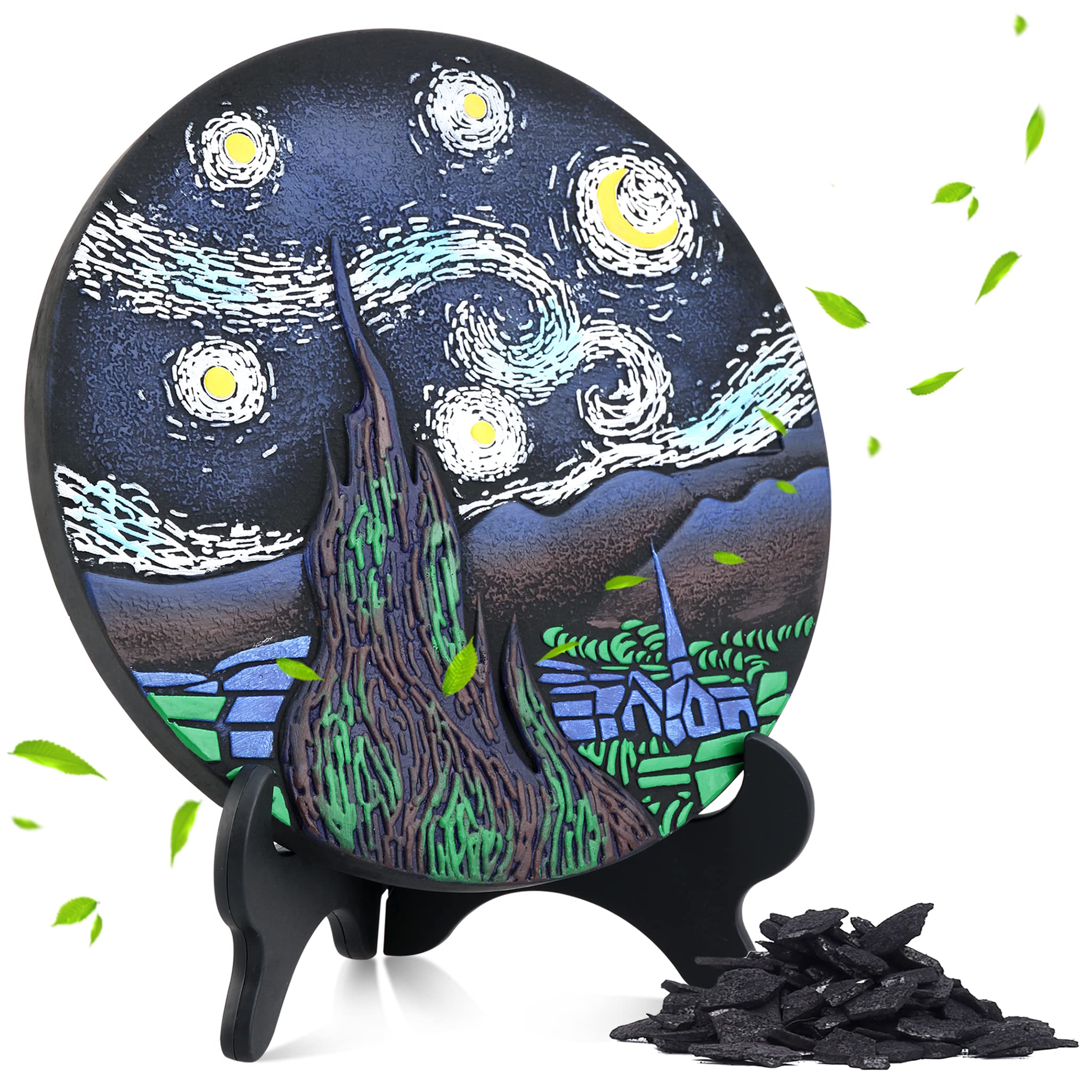 Art Charcoal Air Purifier, Activated Charcoal Decoration/Deodorizer/Moisture Absorber/Odor Absorber - Beautify Home Space and Reduce Odor, Better than Bamboo Charcoal Air Purifying Bags