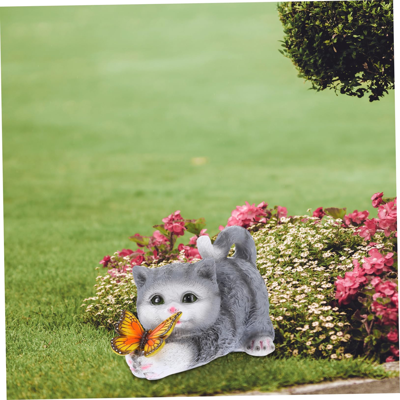 INOOMP Lebensechte Katzenstatue aus Kunstharz als Kleines Katzenmodell | Dekorative Nachbildung in Realistischer Form, für Sammler und Katzenliebhaber, Kompakt für Passende Räume