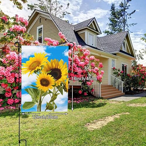 Miniatura 6 de Sunflowers Garden Flag Yellow Sunflower Blue Sky with Cloud 12x18 Inch Double Sided for Outdoor House Flag Yard Decoration