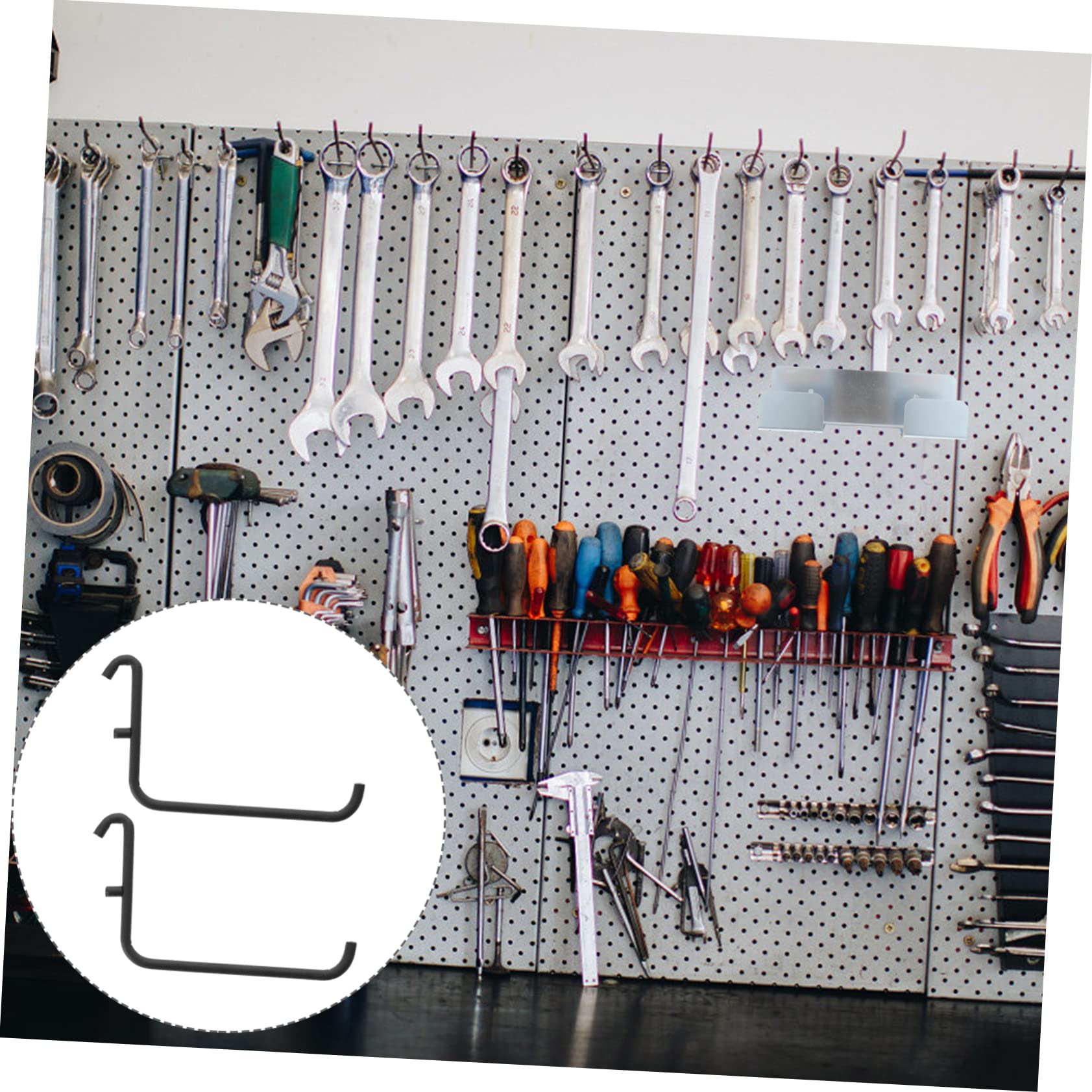 ULTECHNOVO Sturdy Metal Paint Bracket 2 Pack Pegboard Hooks for Garage Pegboard Hanging Tools Organizer
