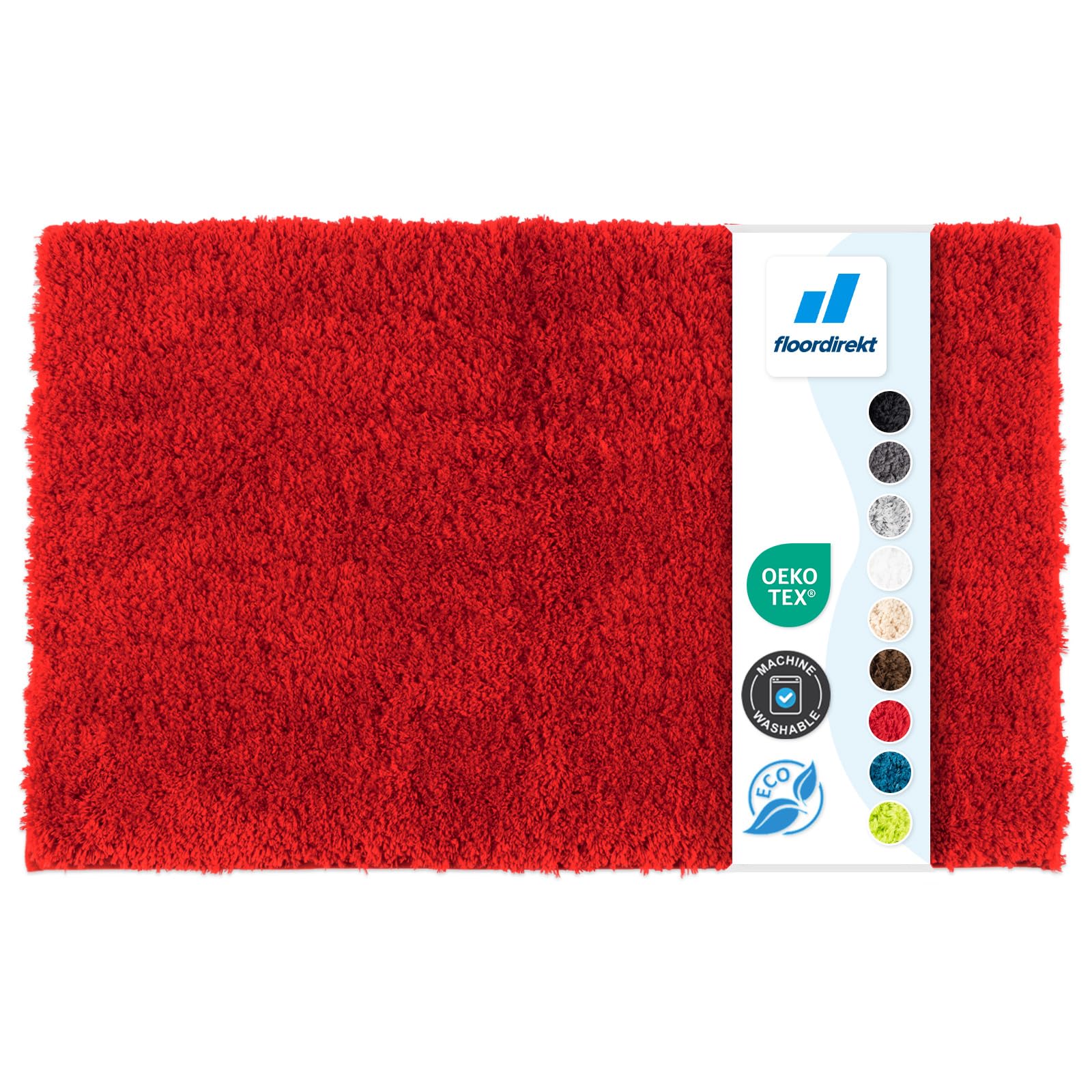 Floordirekt Badematte Sky Uni - Badezimmerteppich - Weicher, dichter Hochflor - Rutschhemmend & Schnell trocknend - Geeignet für Fußbodenheizung - Eckig & Rund