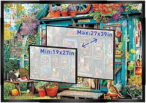 MICEPLAY Adjustable Puzzle Frame for 1000/1500/2000 Piece Puzzles, Lightweight Wall Mount Frame for Posters &amp; Pictures, Horizontal and Vertical Display, Large Black Frame for Gallery &amp; Home Décor