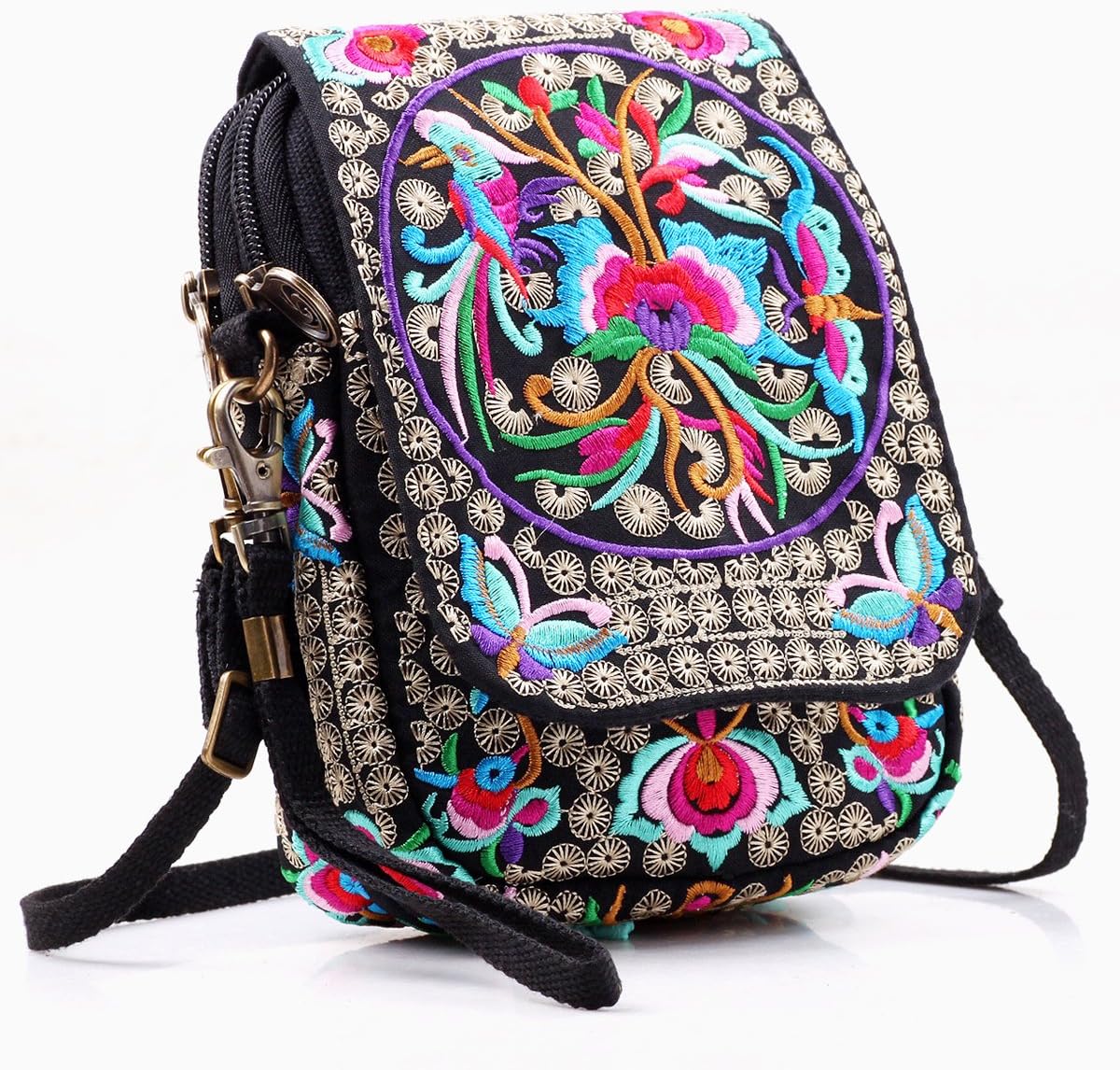 SILKAREA Embroidered Cute Mini Crossbody Bag for Women Small Handbags Wristlet Wallet Bag Cell-phone Pouch Coin Purse - Image 2