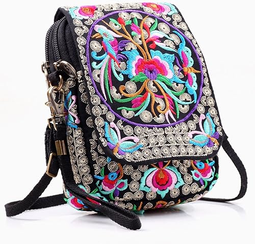 Miniatura 2 de Pequeña bolsa cruzada bordada para mujer bolsos pequeños monedero monedero monedero