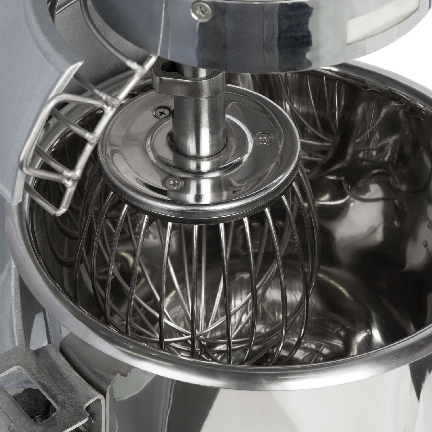vertes Professionelle Teigknetmaschine Knetmaschine Teigmaschine mit Planetenrührwerk, 10L Kapazität, Edelstahl Rührschüssel, Rührblatt, Knethaken und Schneebesen, 2 Stufen 170 und 340 U/min