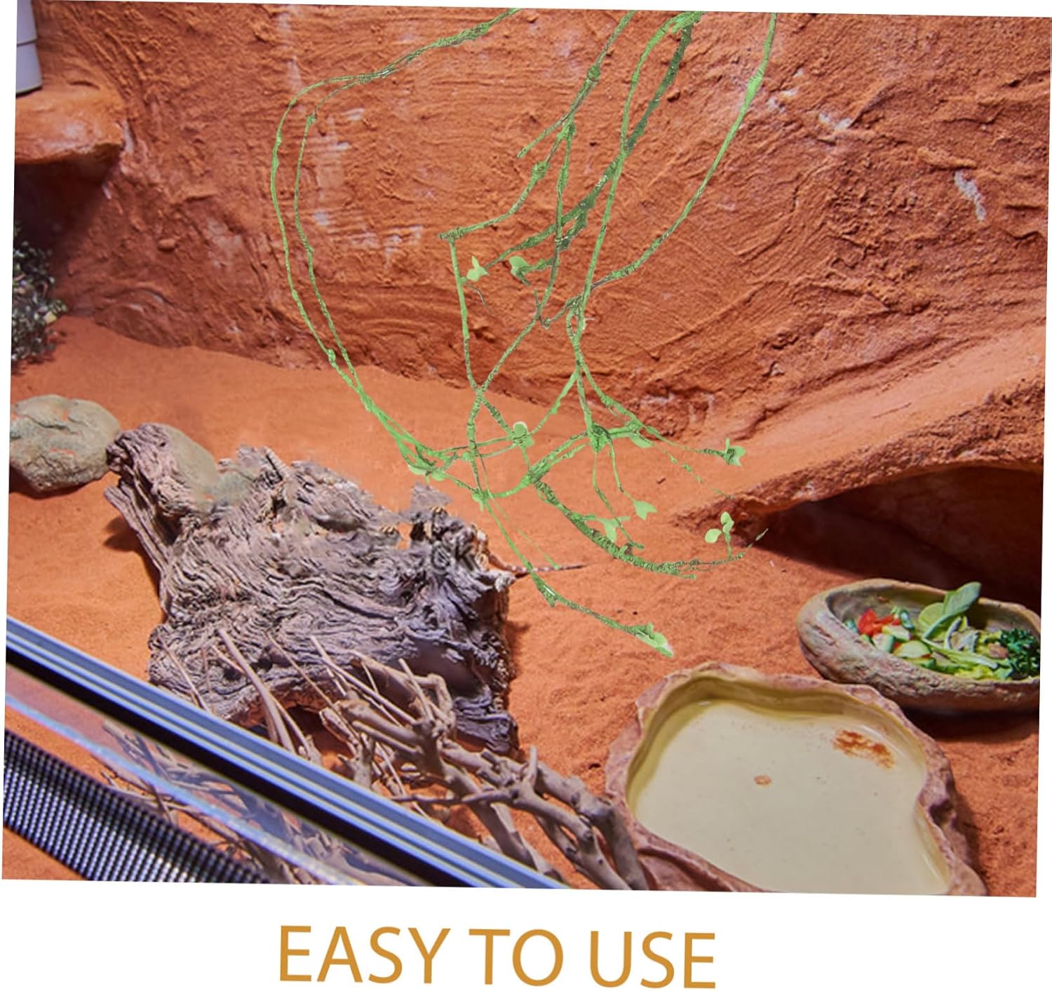 Reptile Tank Faux Jungle Vine Decor for Terrarium Flexible Climbing Ornament for Lizards and Chameleons Realistic Design Easy to Shape Fake Vine Plants