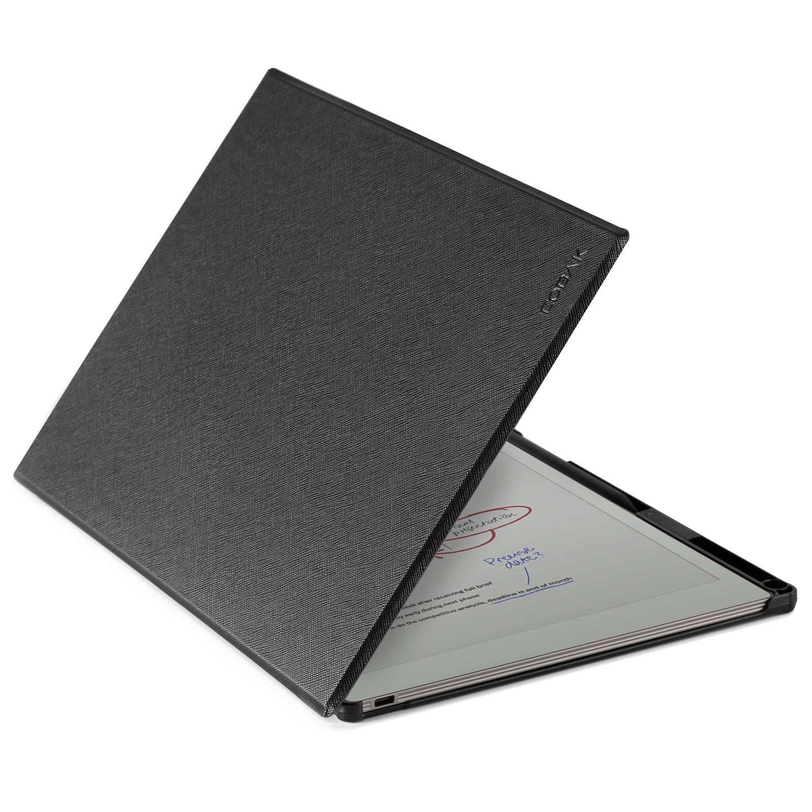 CoBak Case for reMarkable Paper Pro Color Tablet - Auto Sleep/Wake Hard Back Shell Protective Book Folio Cover with Built-in Pen Holder and Nibs Holder - for 11.8" 2024 Released, Blakc