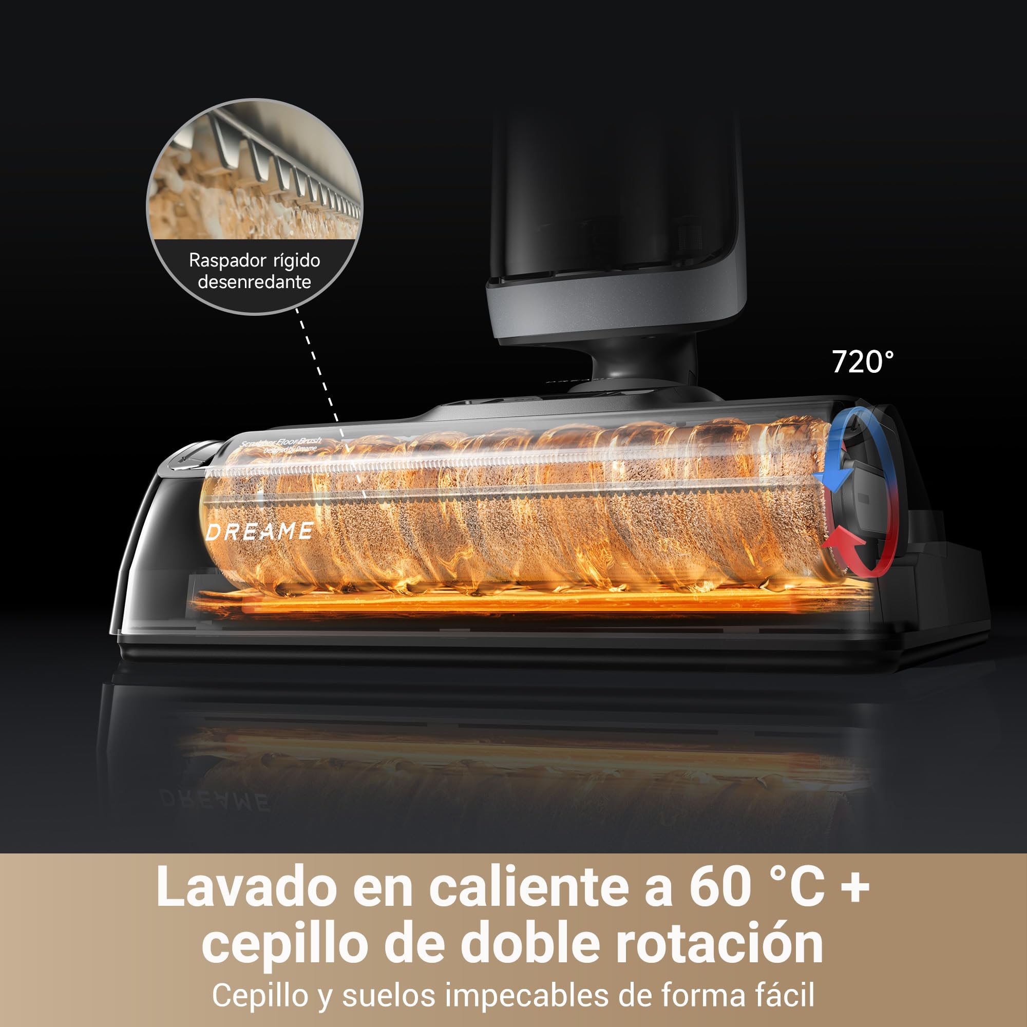 DREAME H14 Pro Aspiradora en Seco y Húmedo, Alcance de 180 Celsius, Autolimpieza a 60 Celsius, Secado en 5 min, Máxima Potencia de 18.000 Pa, Adición Automática del Producto, Cepillo Giratorio