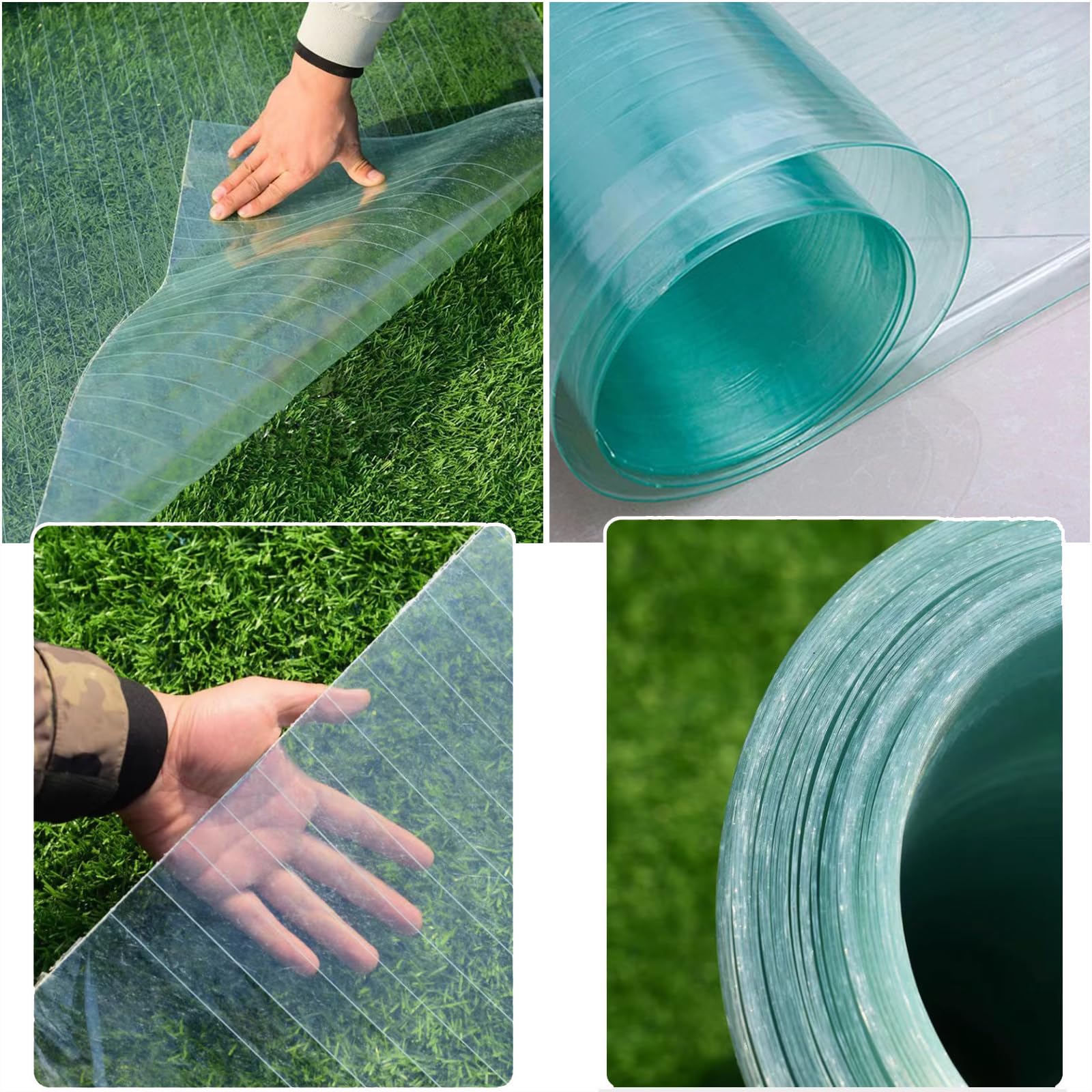 Polycarbonat Gewächshaus Platt UV-beständig Klar Wasserdicht Dachplatten Vordach für Carport,Terrasse,Garten,Ersatzplatten,Überdachung Sonnenschutz,mit Schrauben,Anpassbar (0.6 * 4m)