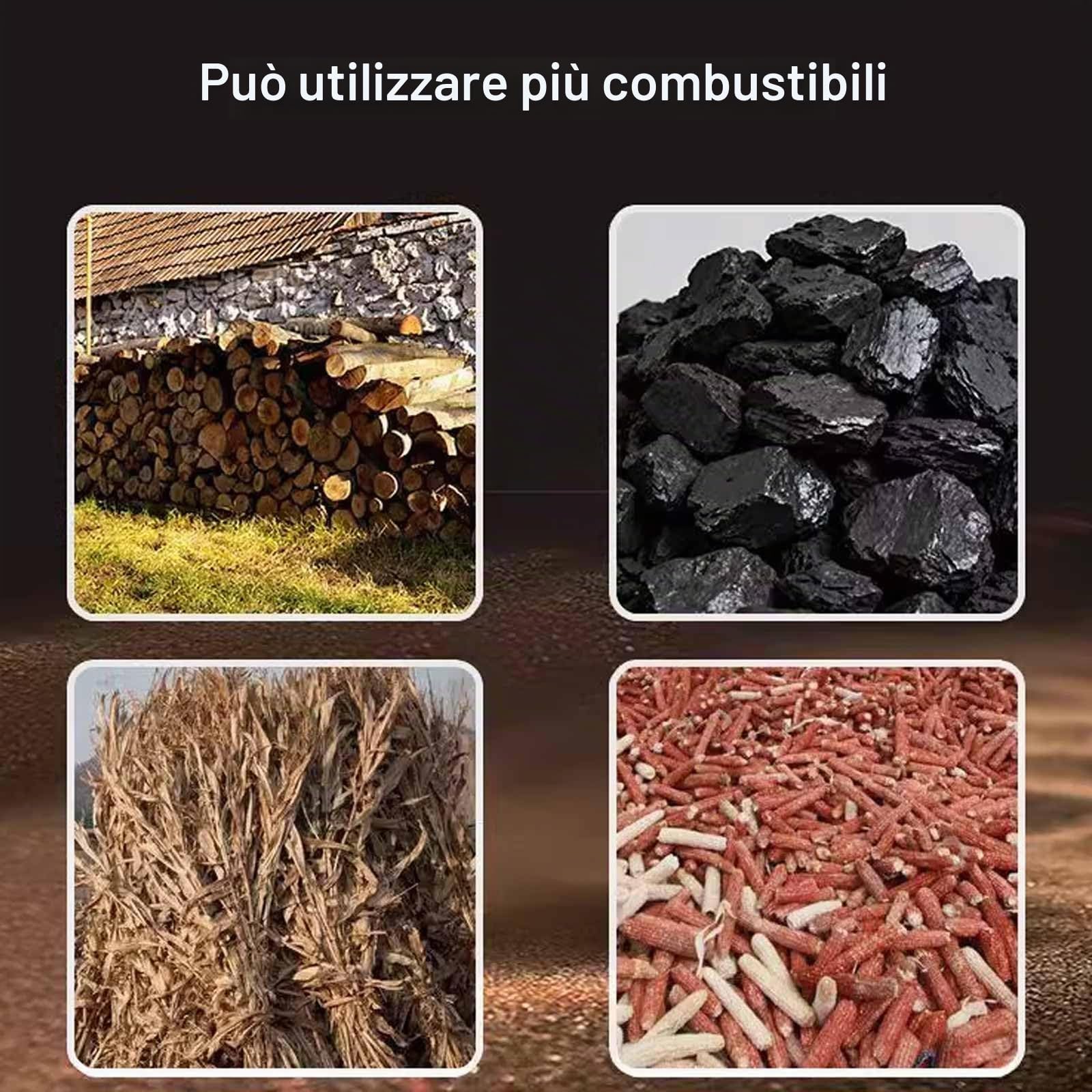 Stufa a legna con forno a riscaldamento rapido gassificazione combustione saldatura completa senza fumo per riscaldamento domestico interno e cottura