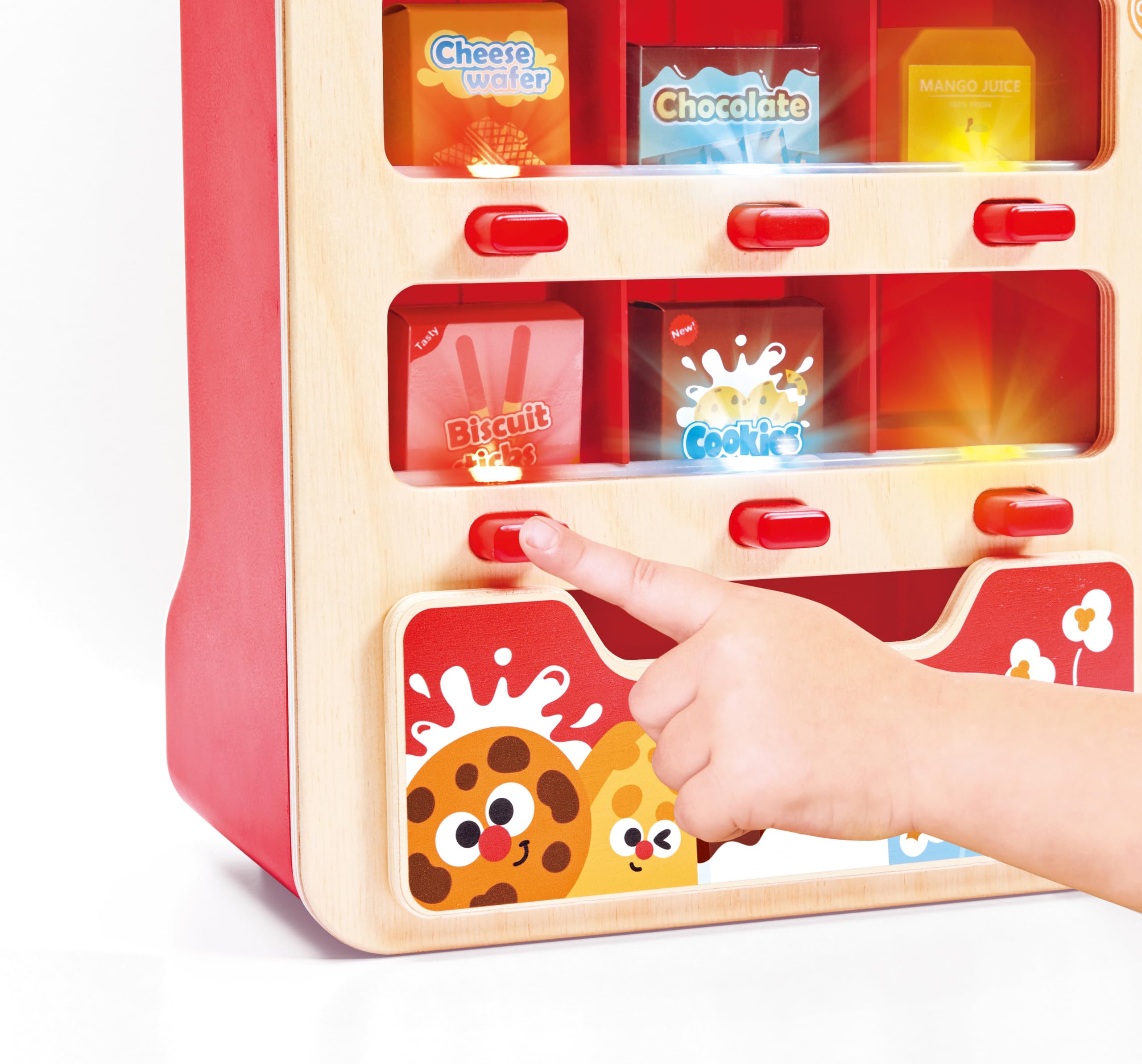 Hape Verkaufsautomat aus Holz, Kaufladen-Spielzeug mit Licht ab 3 Jahren