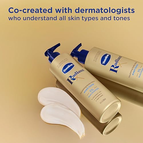 Miniatura 8 de Vaseline Radiant X Skin Care Set - Loción corporal nutritiva de tono uniforme con 1% de niacinamida y aceite corporal hidratante con 1% de lípidos +