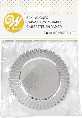 Wilton BAKECUPS SILVER FOIL 24CT, 2 inches