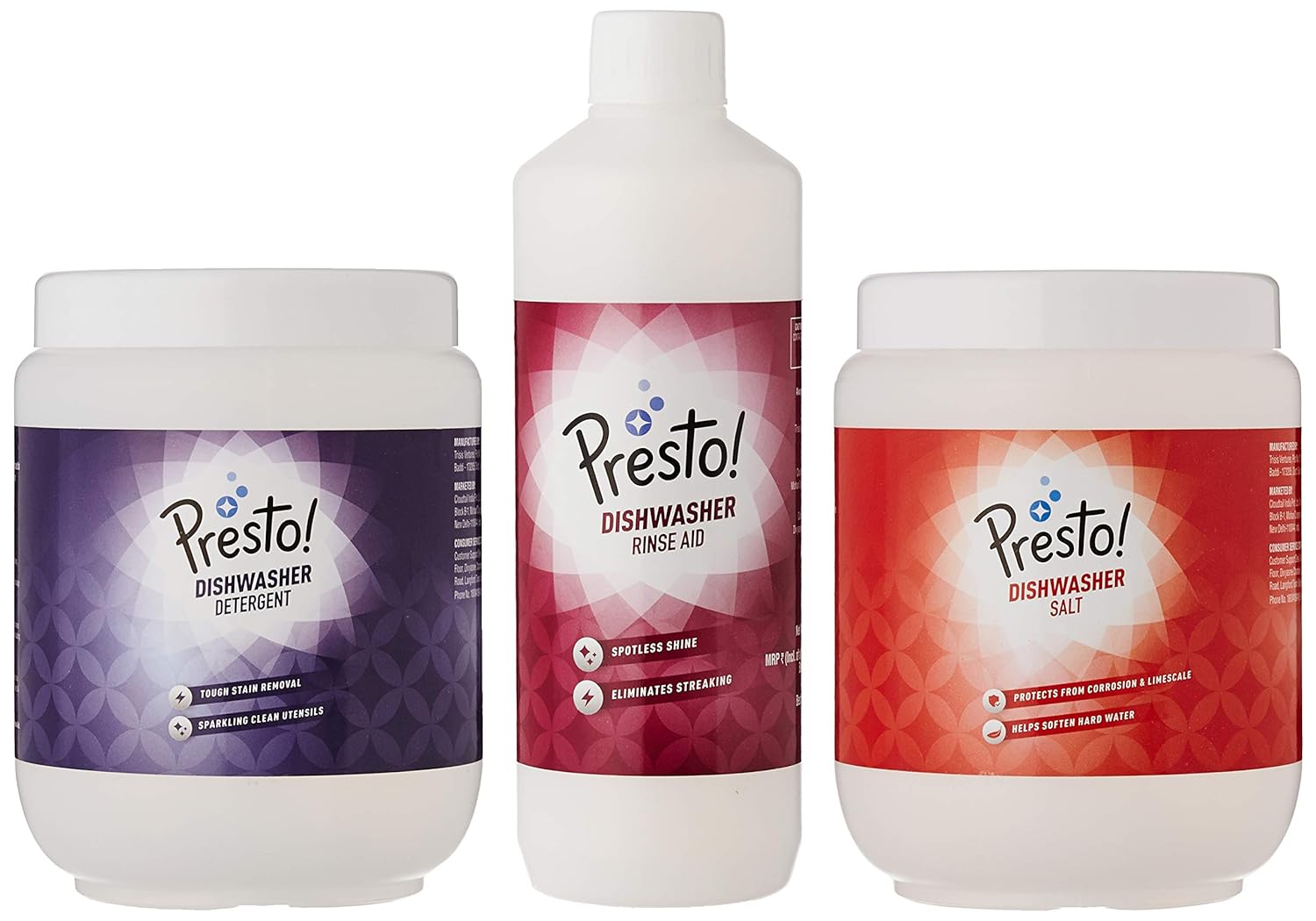 Presto! Dishwasher Combo (Detergent, Salt, Rinse Aid) Amazon.in