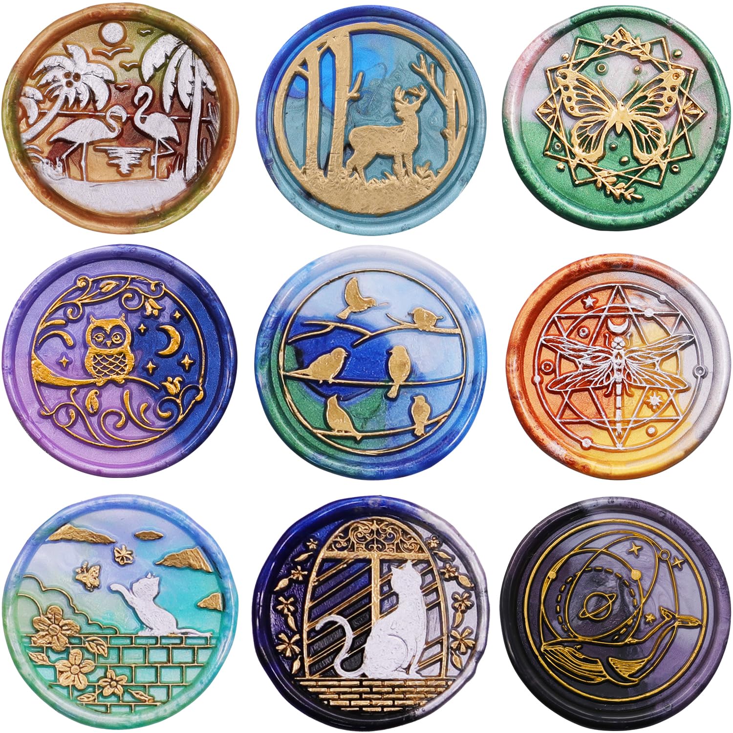 Owl Wax Seal Stamp Kit - 25mm Brass Stamp With Wood Handle For Wedding Invitations & Gifts