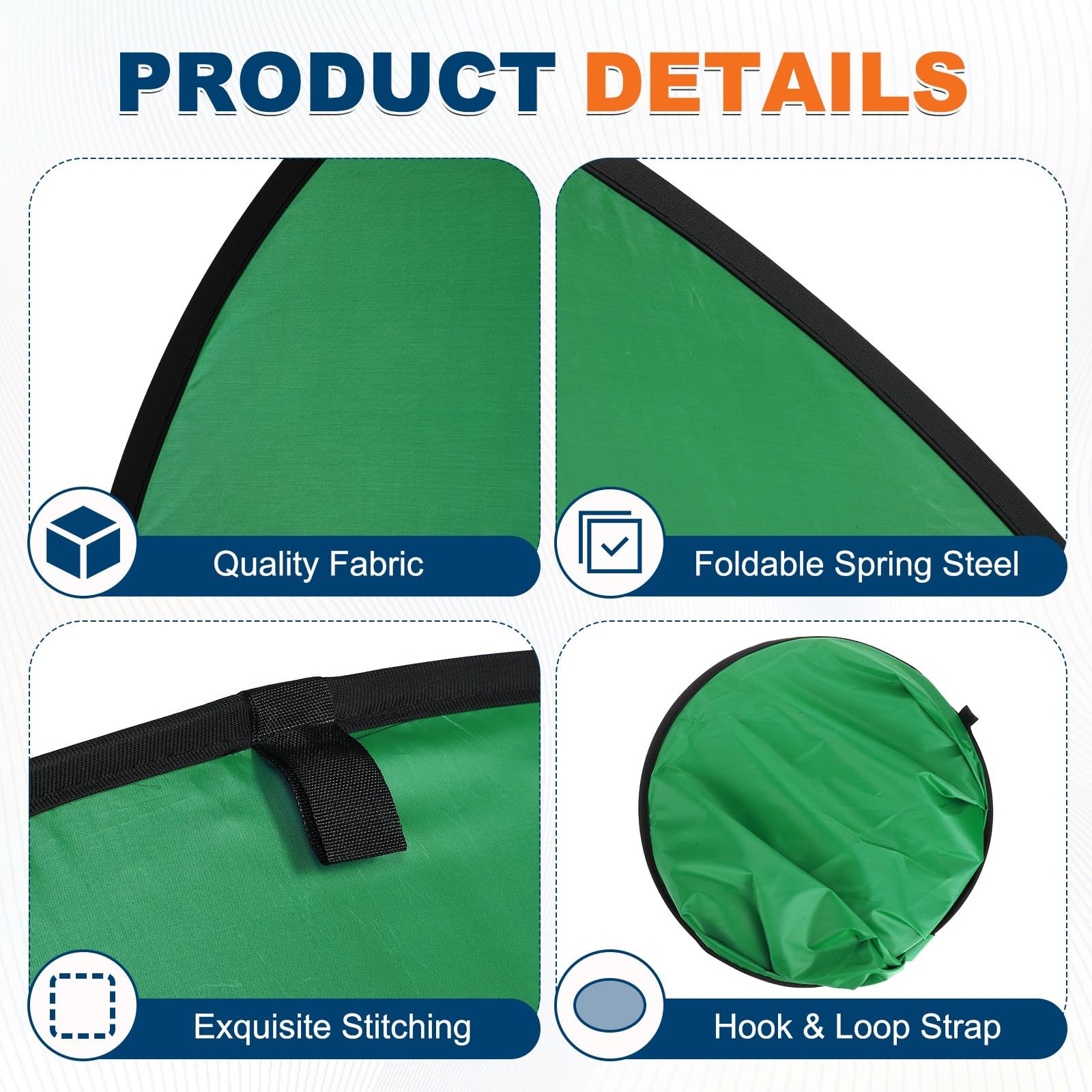sourcing map Telón de fondo verde (99 x 150 cm), fondo verde plegable con bolsa de transporte, se adapta a vídeo/fotografía/reuniones/chats
