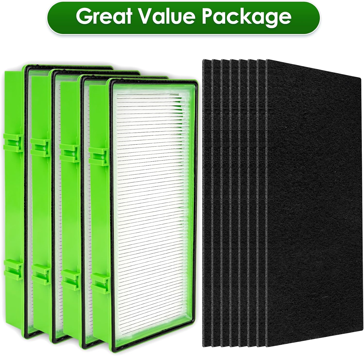 (12 Pack) AER1 Filter 4 HEPA Filters + 8 Carbon Booster Filters Compatible With Holmes AER1 Type Total Air Filter HAPF300AH True HEPA Filter, Replacement HEPA Filter Accessories