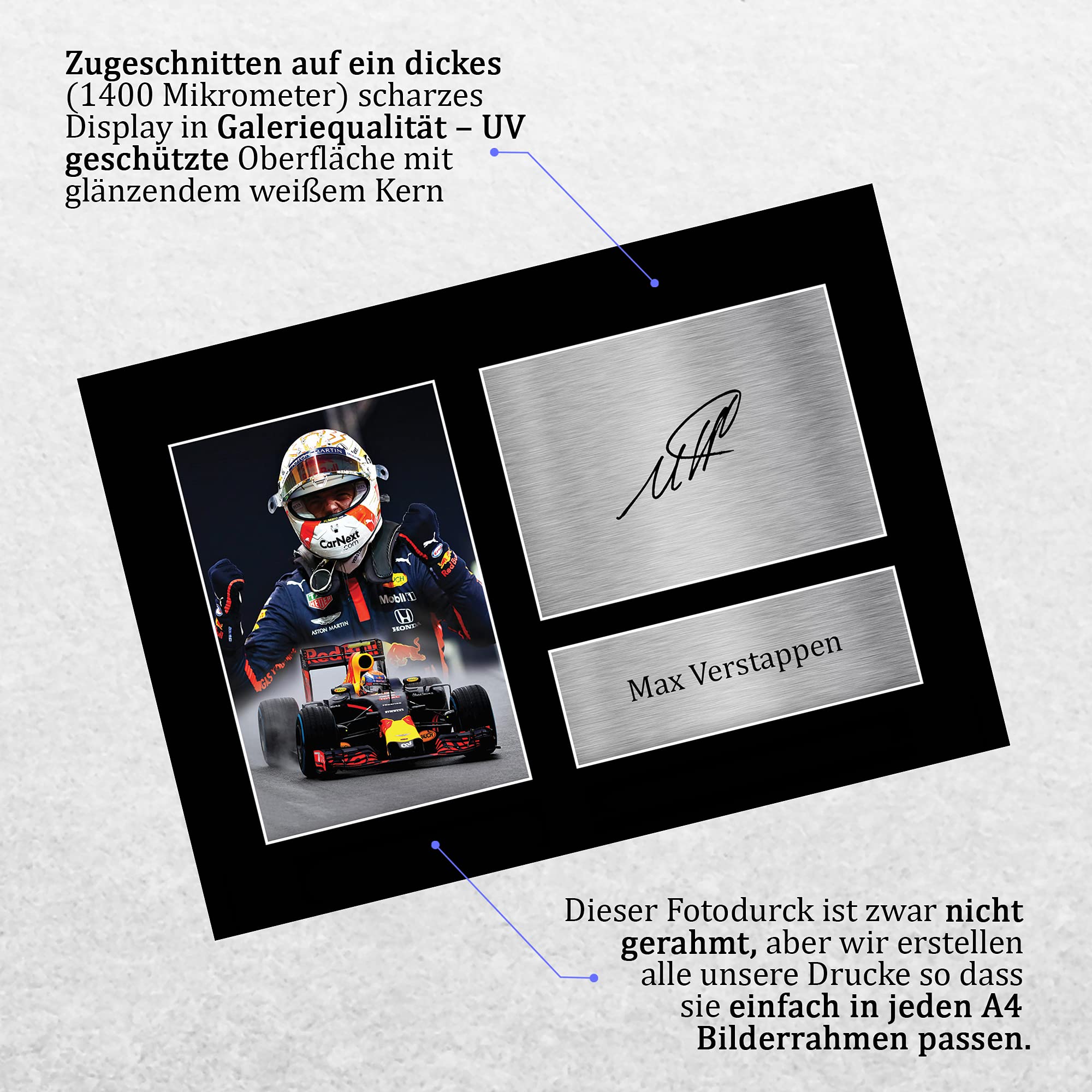 HWC Trading A4 Max Verstappen Formula 1 Geschenke Gedruckt, Signiert Autogramm Bild Für F1 Formel 1 Rennen Fans