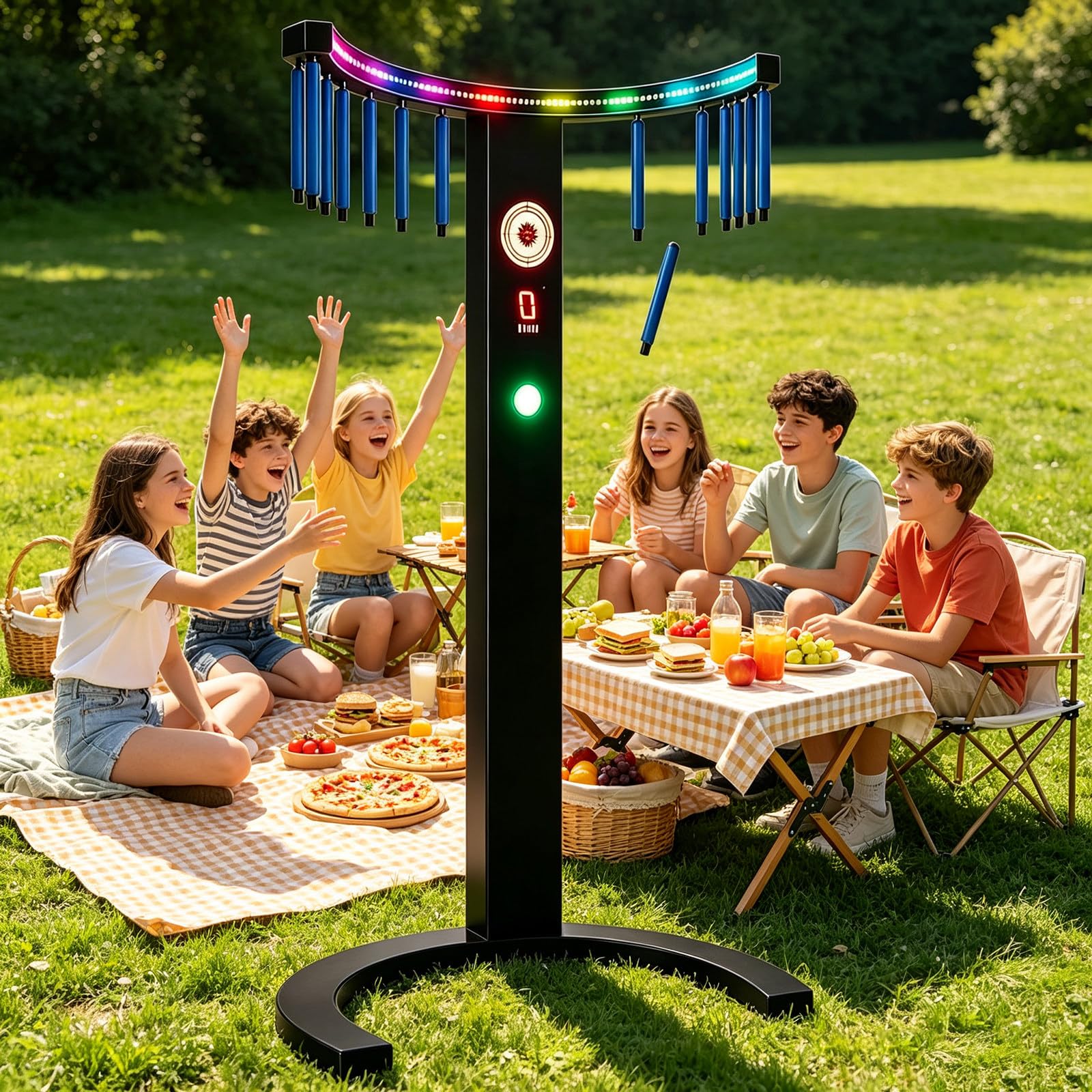 Gioco Arcade Cattura Aste per Famiglia e attività Commerciali, Allenatore Elettronico Aste Cadute Riflessi, Gioco Coordinazione Occhio-Mano con Luci LED e Musica per Eventi