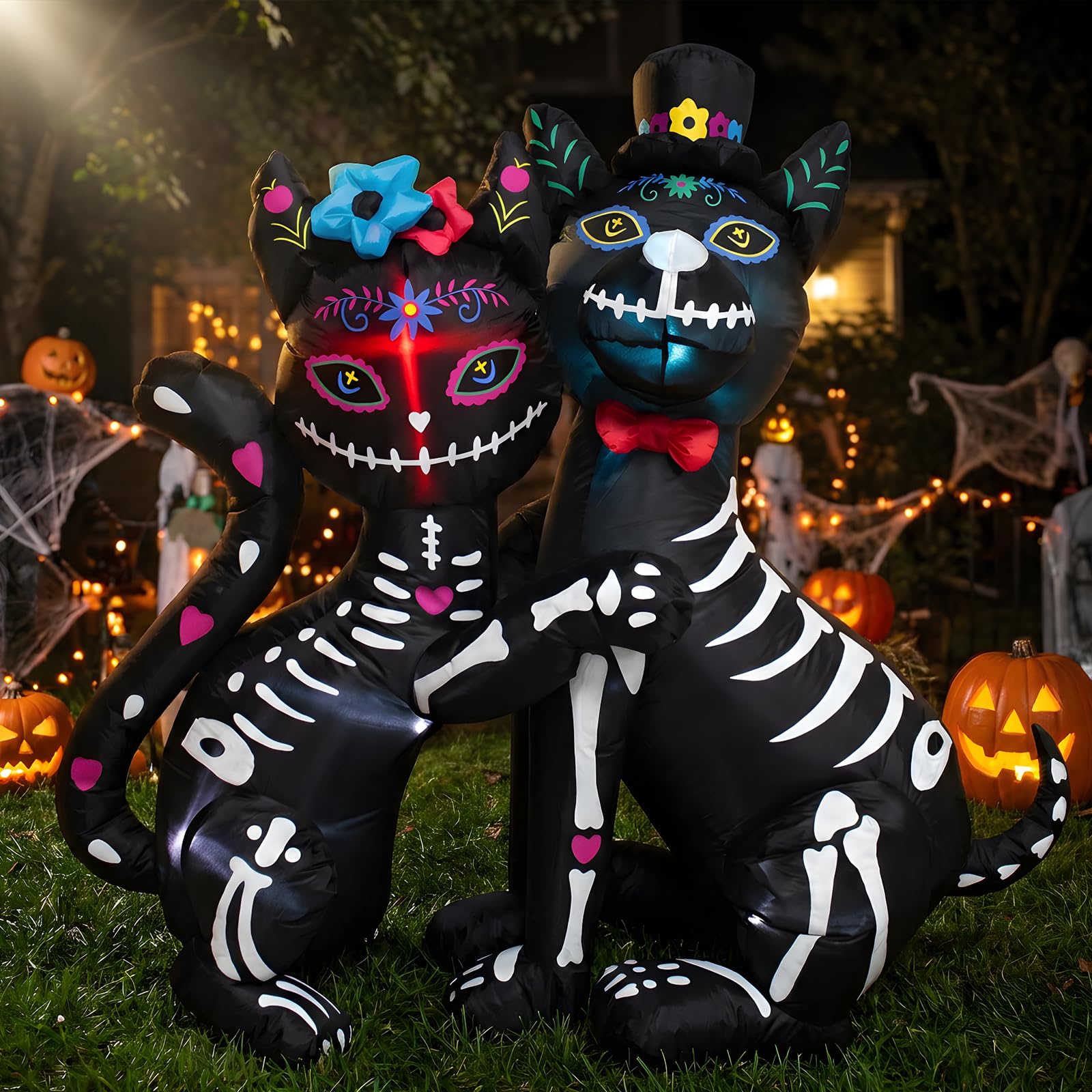 Nadmuchiwane dekoracje na Halloween, Dzień Zmarłych, na Halloween, nadmuchiwane, dekoracje na zewnątrz, z wbudowanymi światłami LED, na podwórko, trawnik, ogród, imprezę