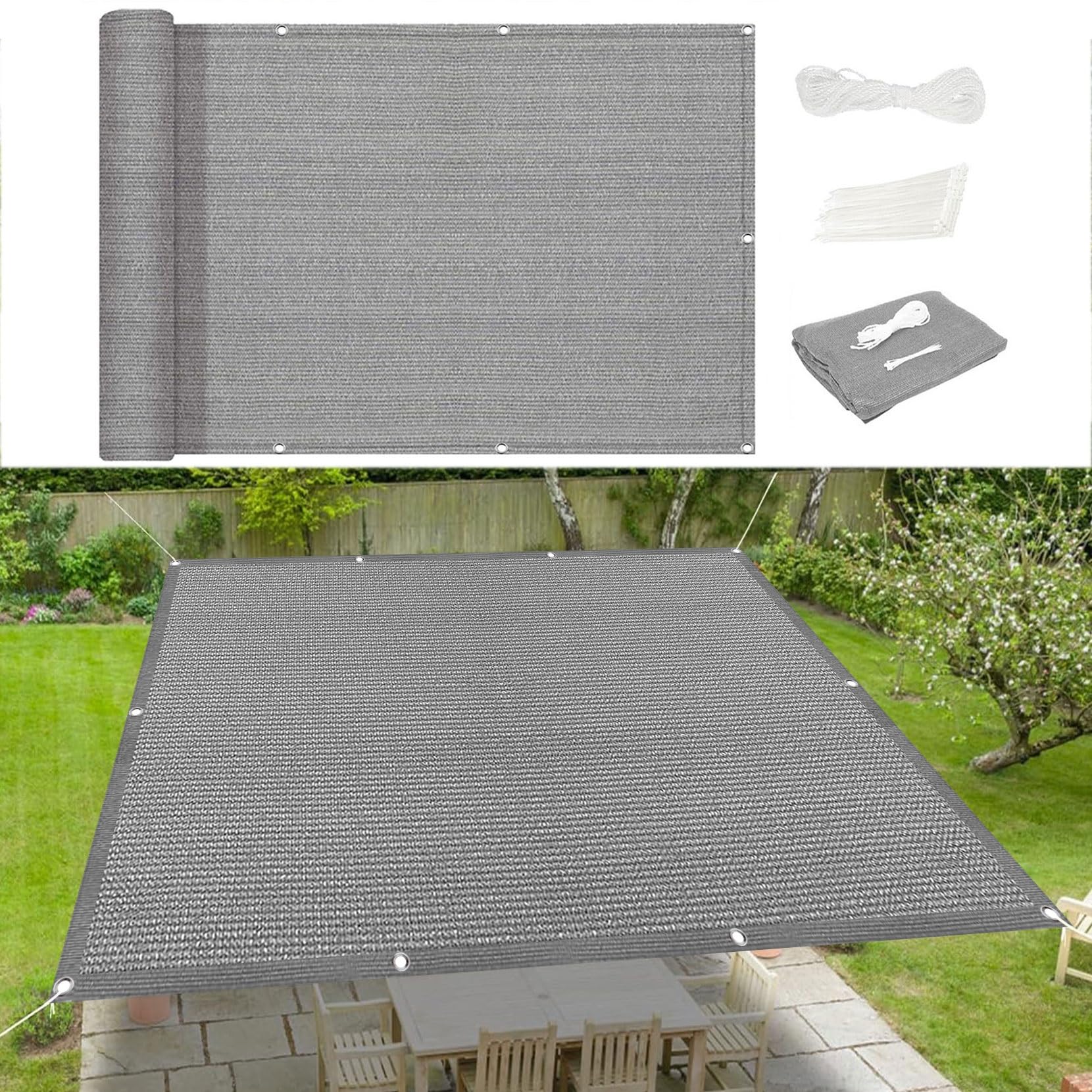 Toile Ombrage Rectangulaire Filet D'Ombrage 4X5 Anti-Uv Voile Ombrage