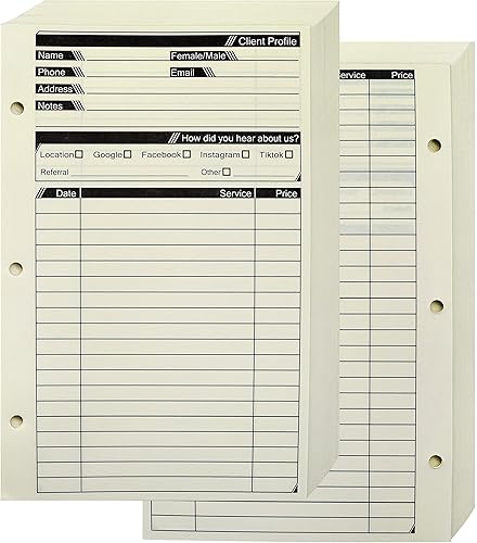 Lesnala The Client List - Carpeta de registro de clientes para salón spa peluquería salones de uñas pequeñas empresas Organizador de datos de