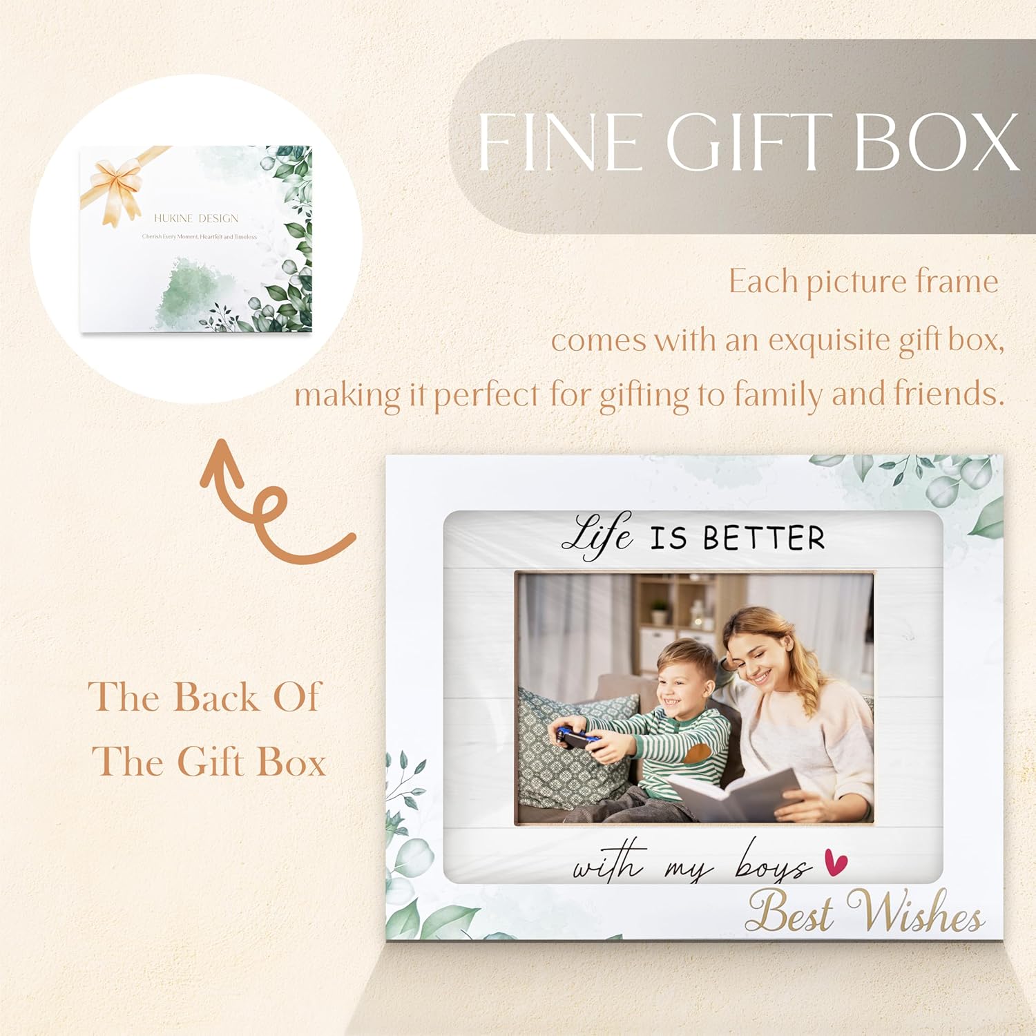 Grandma Gifts Picture Frames 5x7, Mom Gifts Photo Frame, Son Grandson Picture Frame, Life Is Better with My Boys Gift, Mom Gifts from Son, Mom Gifts,Nana Gift, Gifts for Grandma from Grandson - Image 5