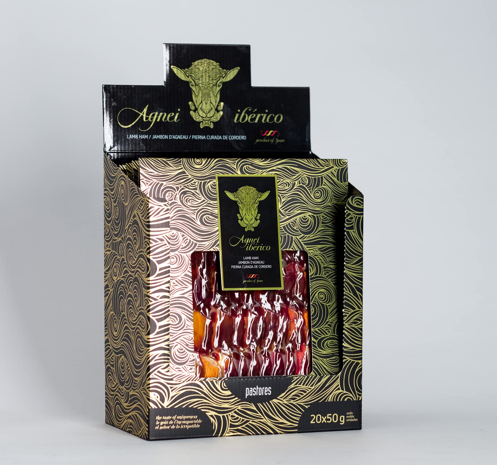 Schachtel mit 20 Beuteln geschnittener Lammkeule (20 Beutel x 50 gr) - AGNEI IBERICO