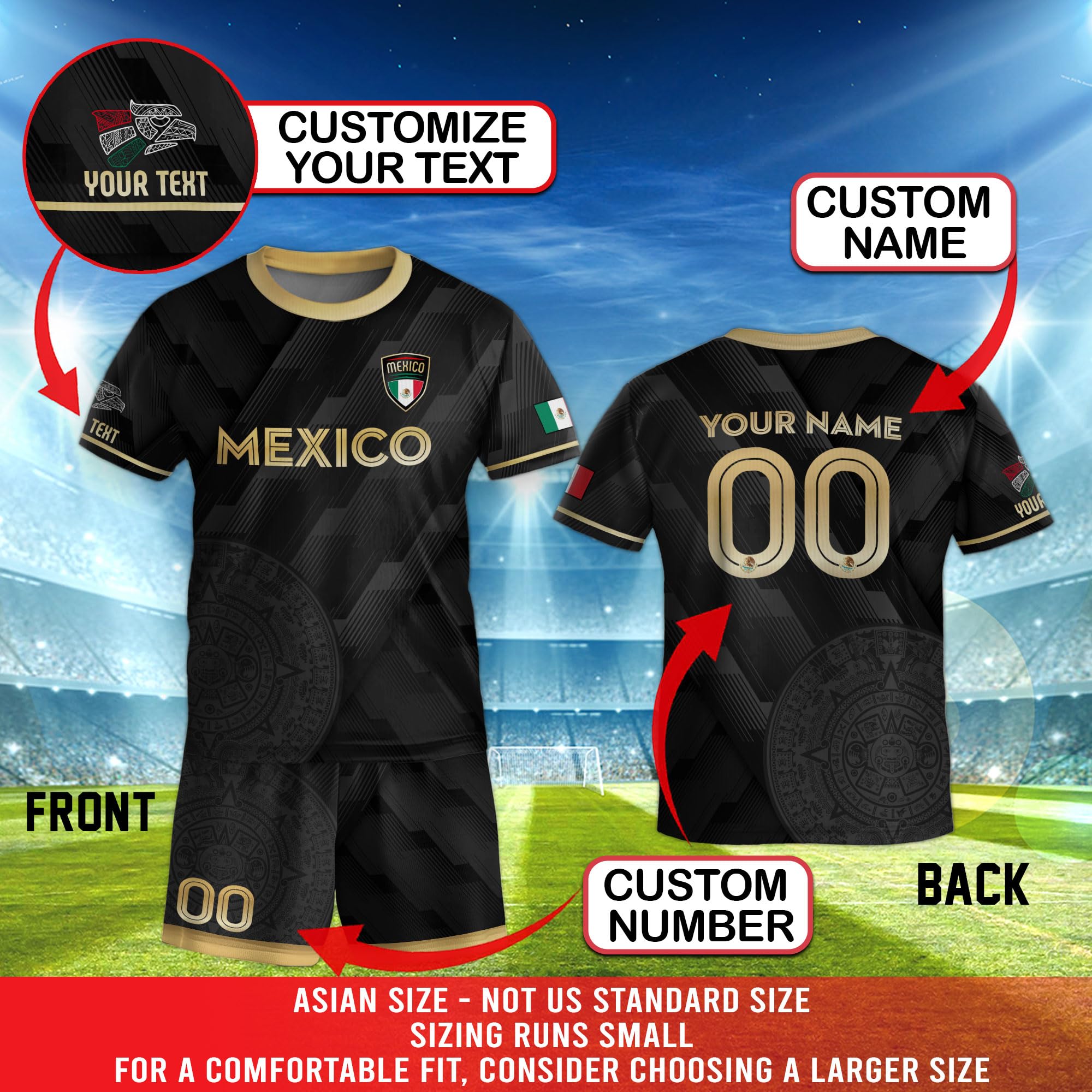Customized Mexican Soccer Jerseys Boys Girls Youth, Mexico Soccer Jersey for Men, Custom Mexico Soccer Jersey Kid 1