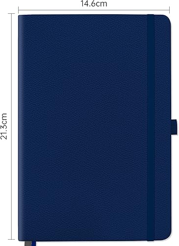Miniatura 30 de Mlife A5 Lined Journal Notebook,Notebooks 200 Pages with Premium 100gsm Inkproof Paper Thick,PU Hard Cover journals,Inside Pocket,Elastic Blue