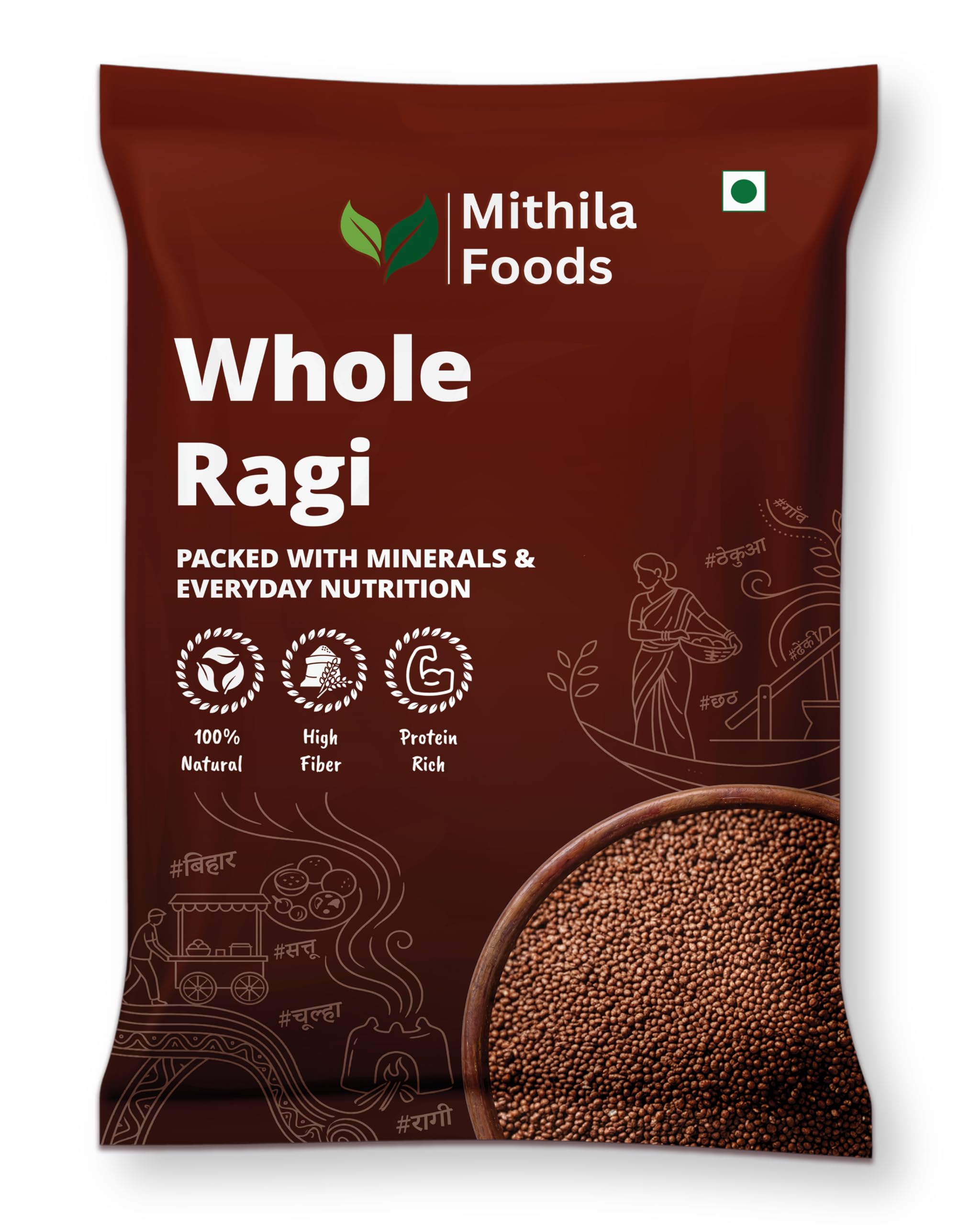 MITHILA FOODS 1 kg Unpolished Whole Ragi (Finger Millet/Nachni/Mandua/Kezhvaragu/Ragulu) | High Calcium & Fibre | Gluten-Free Supergrain from Gumla, Jharkhand - India’s Ragi Capital-image-13