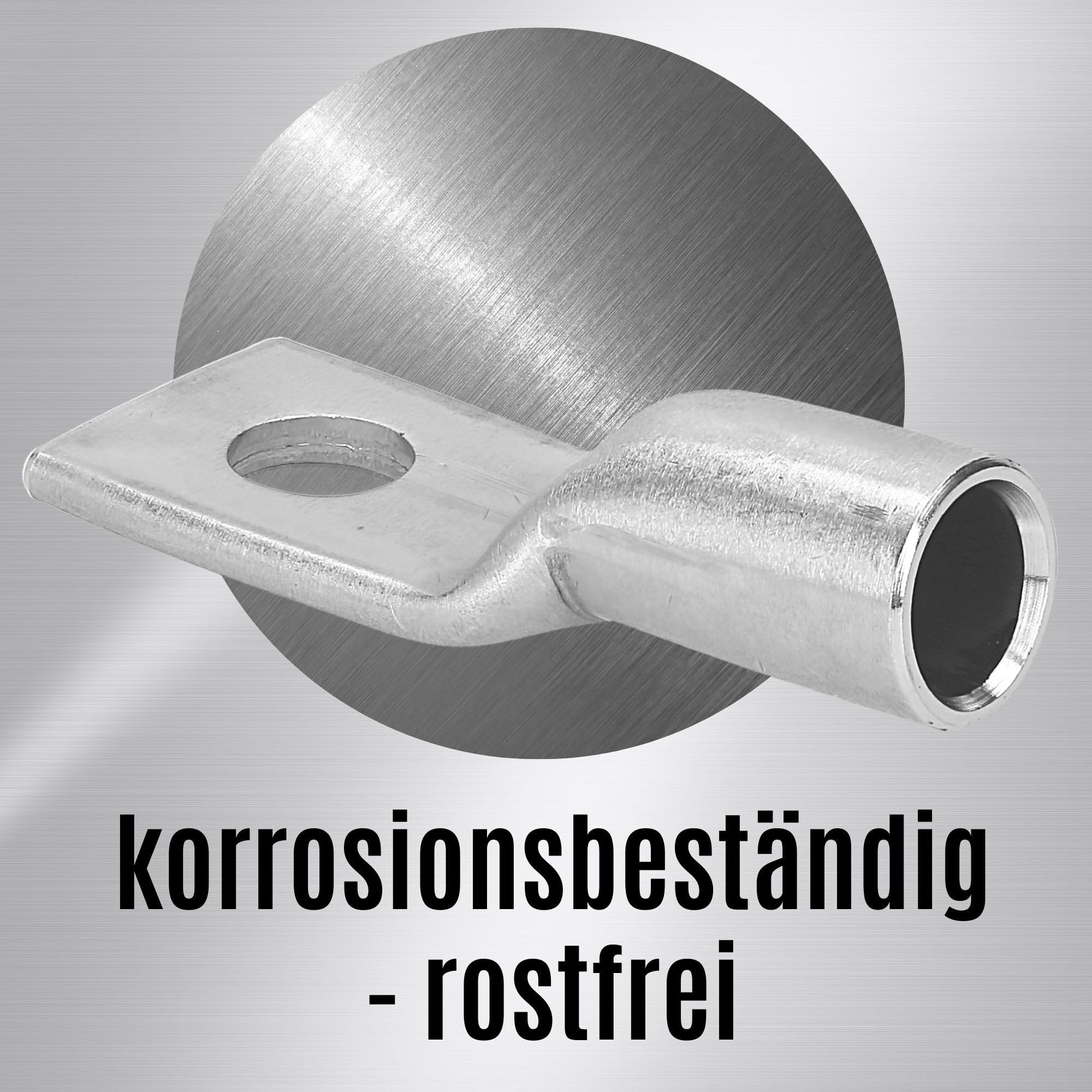 Kalitec 10x Edelstahl-Rohrkabelschuh V4A 35mm² - M8 Kabelverbinder