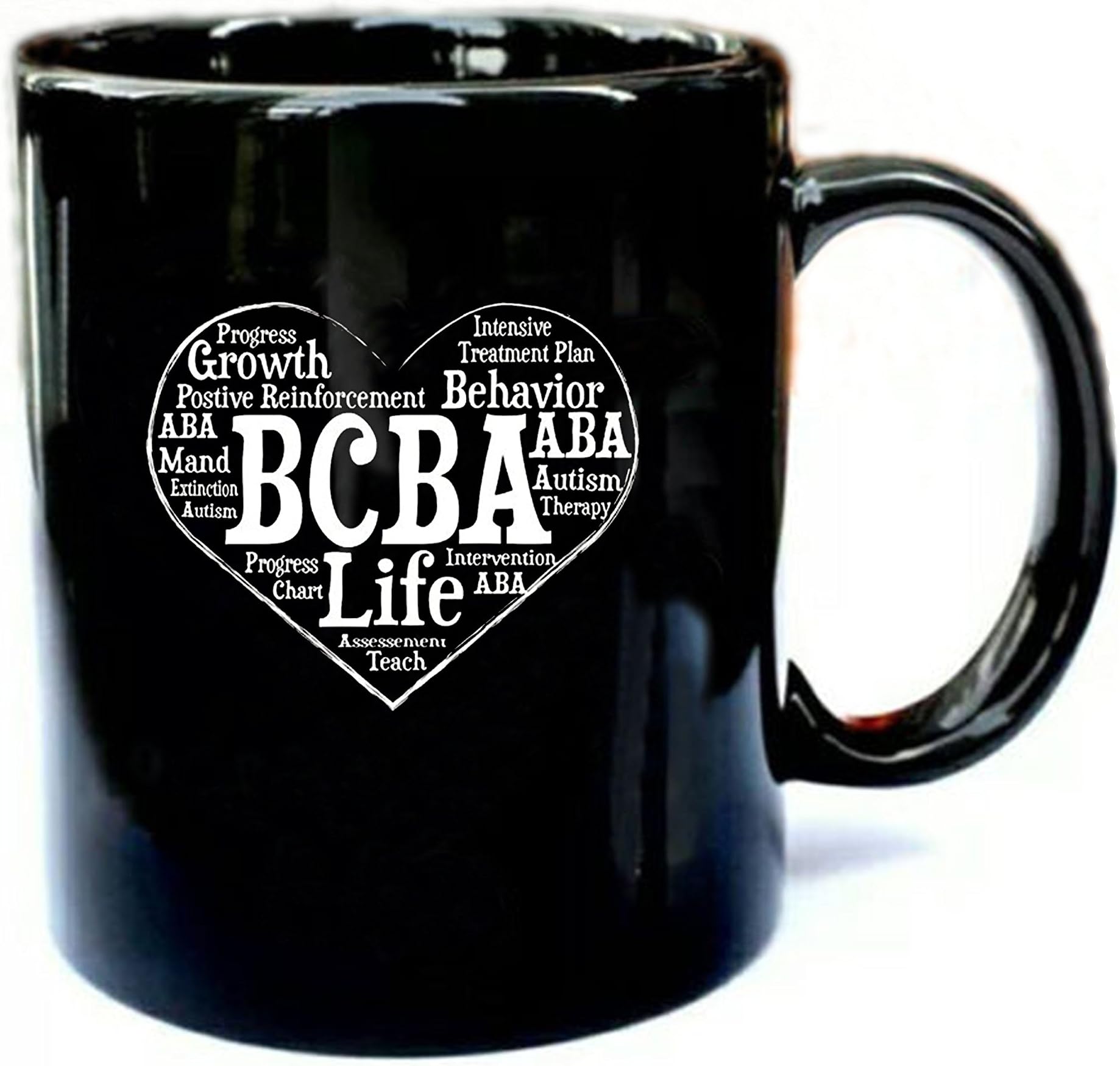 BCBA ABA Autism Therapist - Funny Gift Black 11oz Ceramic Coffee Mug