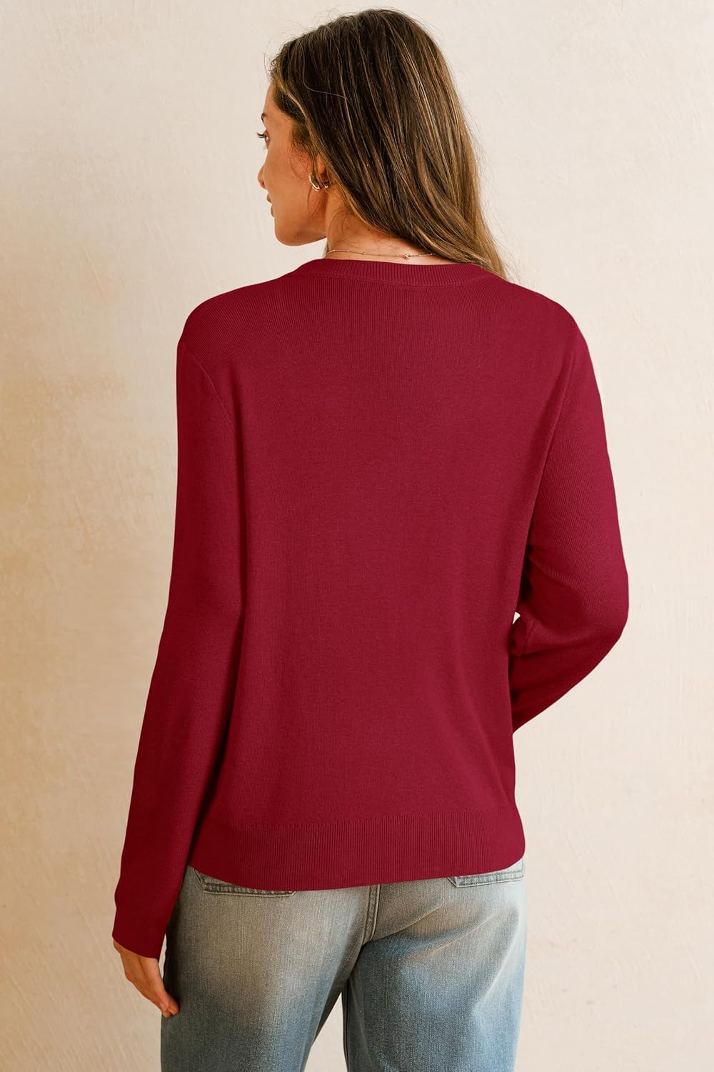 Arach&Cloz Women's Wool Blend Business Casual Cardigan Sweaters Tops - Image 4