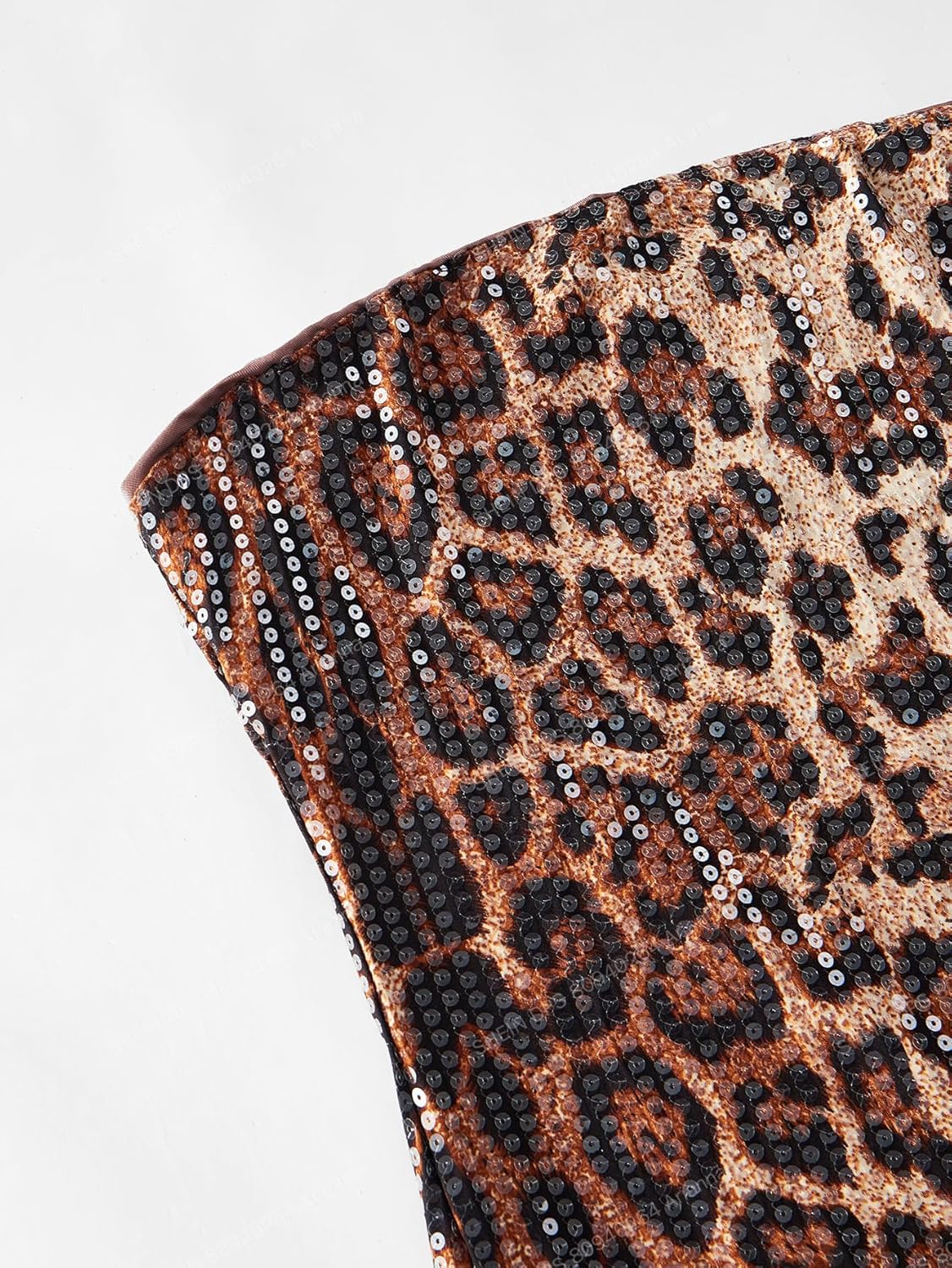 Floerns Women's Y2k Mini Dress Cheetah Sequin Strapless Tube Date Night Bodycon Dresses - Image 5