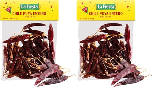 La Fiesta Puya Dried Whole Chile Pods, 2.25 oz Bag