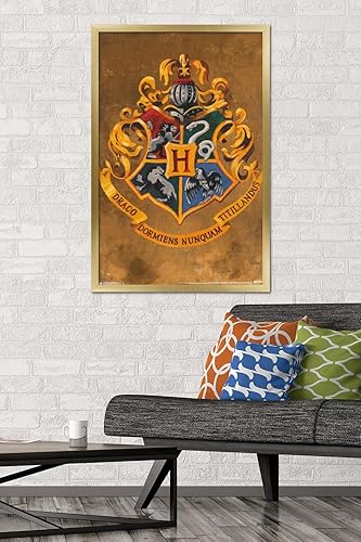 Vista 71 de Trends International Póster de pared Harry Potter Hogwarts Crest, 22.375 x 34 Versión con marco negro