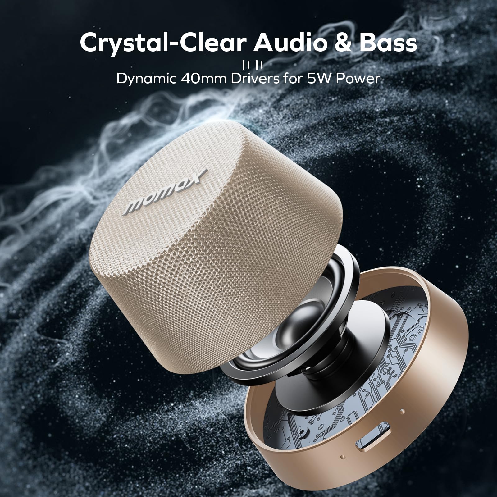 MOMAX Cassa Bluetooth Portatile Magnetico, Altoparlante Bluetooth IPX6 Impermeabile, 12 Ore di Riproduzione, Stereo TWS, Cassa Musica USB-C per Esterni, Ideale per Viaggi e Come Idea Regalo
