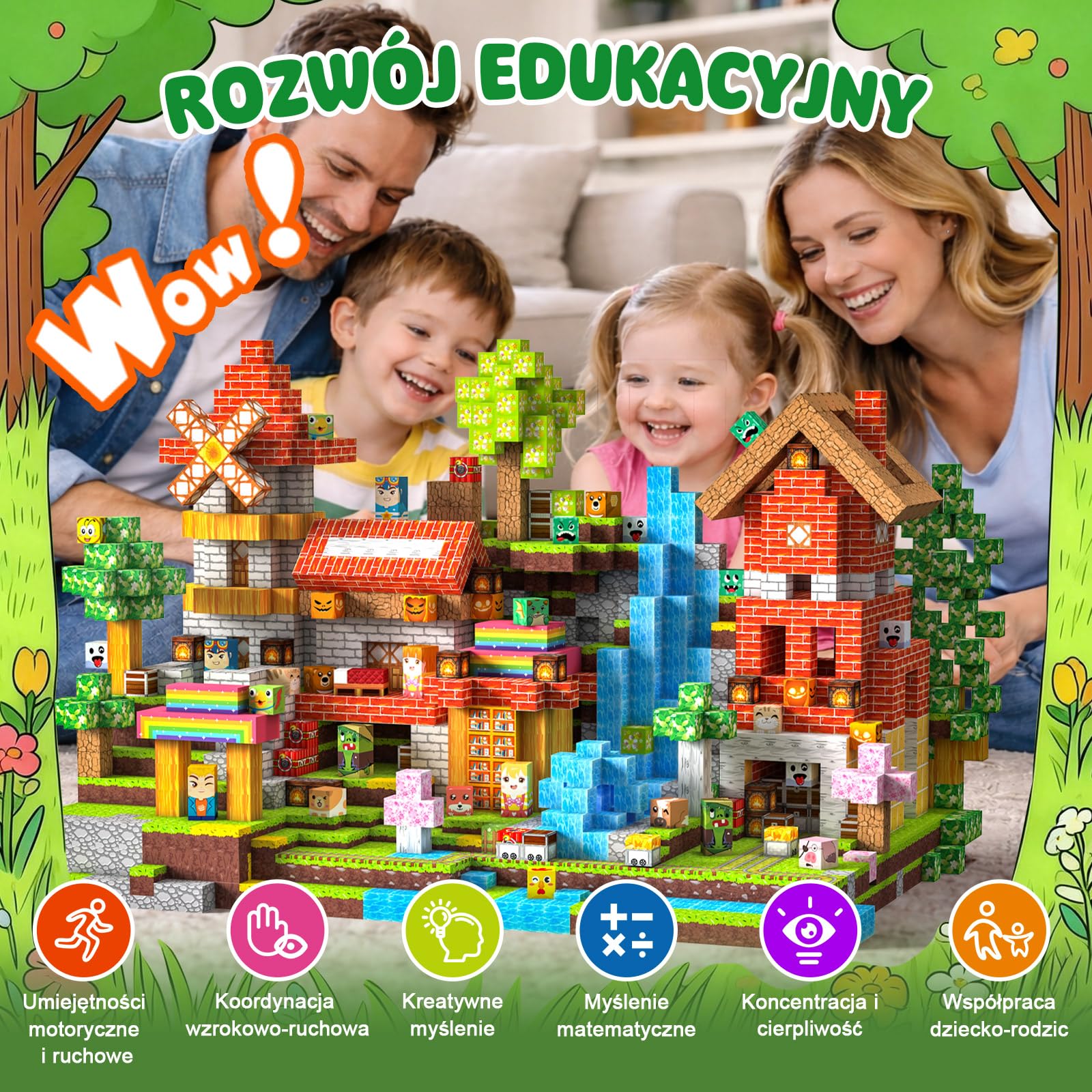 Klocki Magnetyczne 330 PCS 2CM, 3+ Zabawki sensoryczne STEM Montessori, Magnetyczne Klocki dla 3 4 5 6 7 8 9 10 11 12 8-12 lat Chłopcy i dziewczynki Prezenty urodzinowe