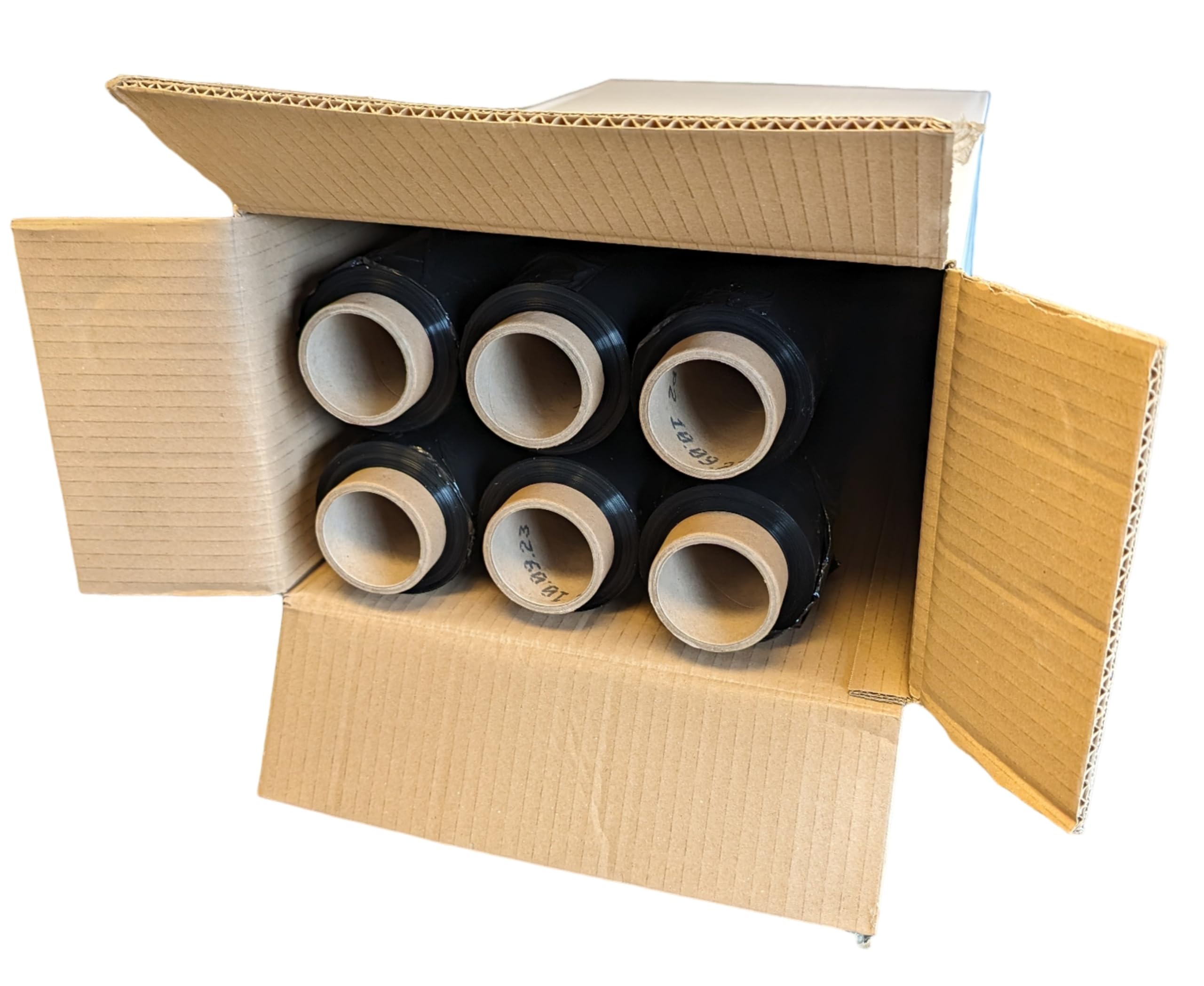 6 x Stretchfolie 50cm 1,5 kg 23my (schwarz) Wickelfolie, Packfolie, Folie für Möbel und Umzug