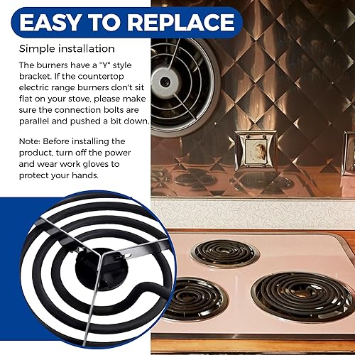 Miniatura 5 de Romalon Elemento de quemador eléctrico MP22YA, juego de 2 unidades MP15YA de 6 pulgadas, 2 piezas MP21YA de 8 pulgadas, 4 piezas 330031 Kit de