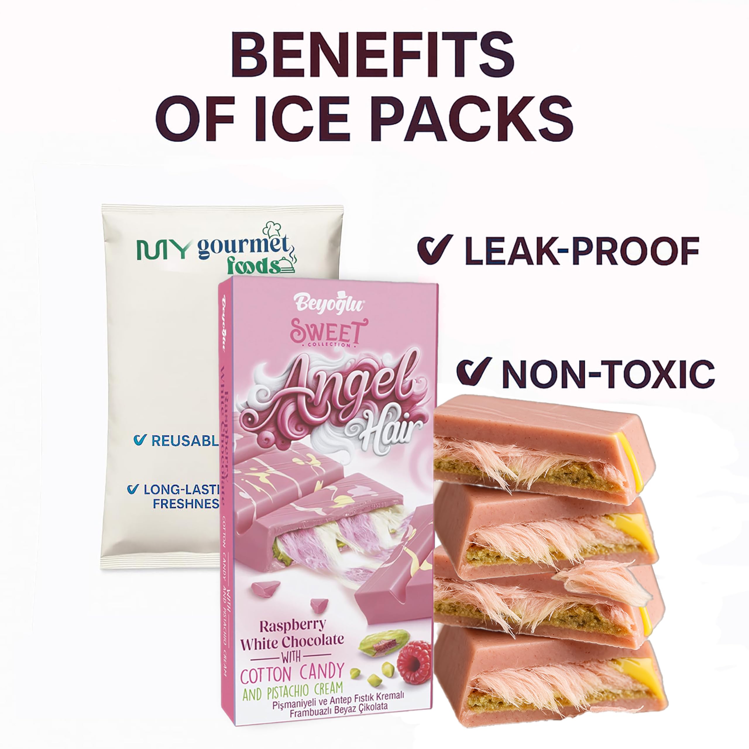 Amazon.com : Beyoglu 170g Angel Hair Raspberry White Chocolate Bar