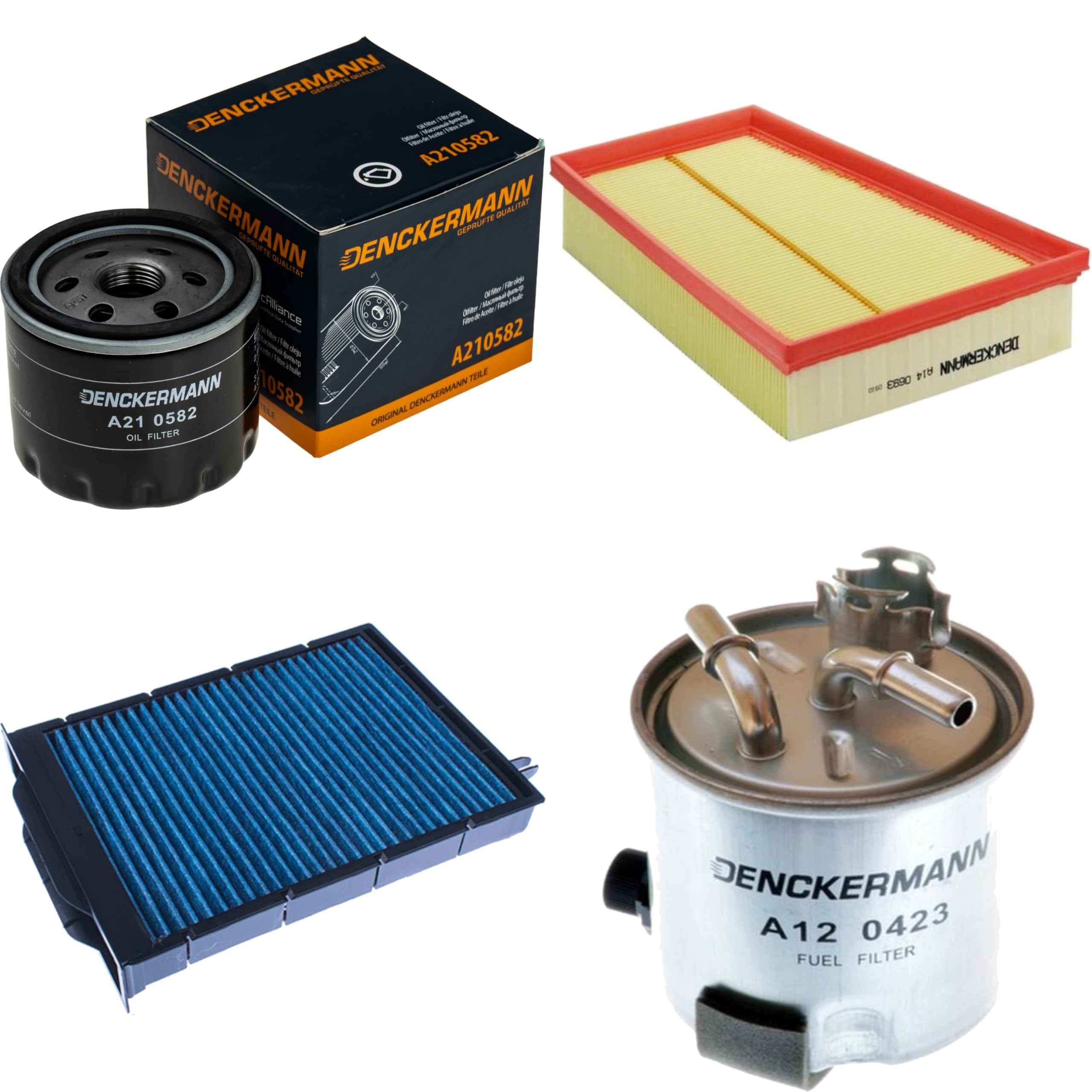Il kit di ispezione contiene filtro olio, filtro aria, filtro abitacolo, filtro carburante per Megane II Kombi KM0/1_ 1.5 dCi BM0/1_ CM0/1_ EM0/1_ LM0/1_ KM_