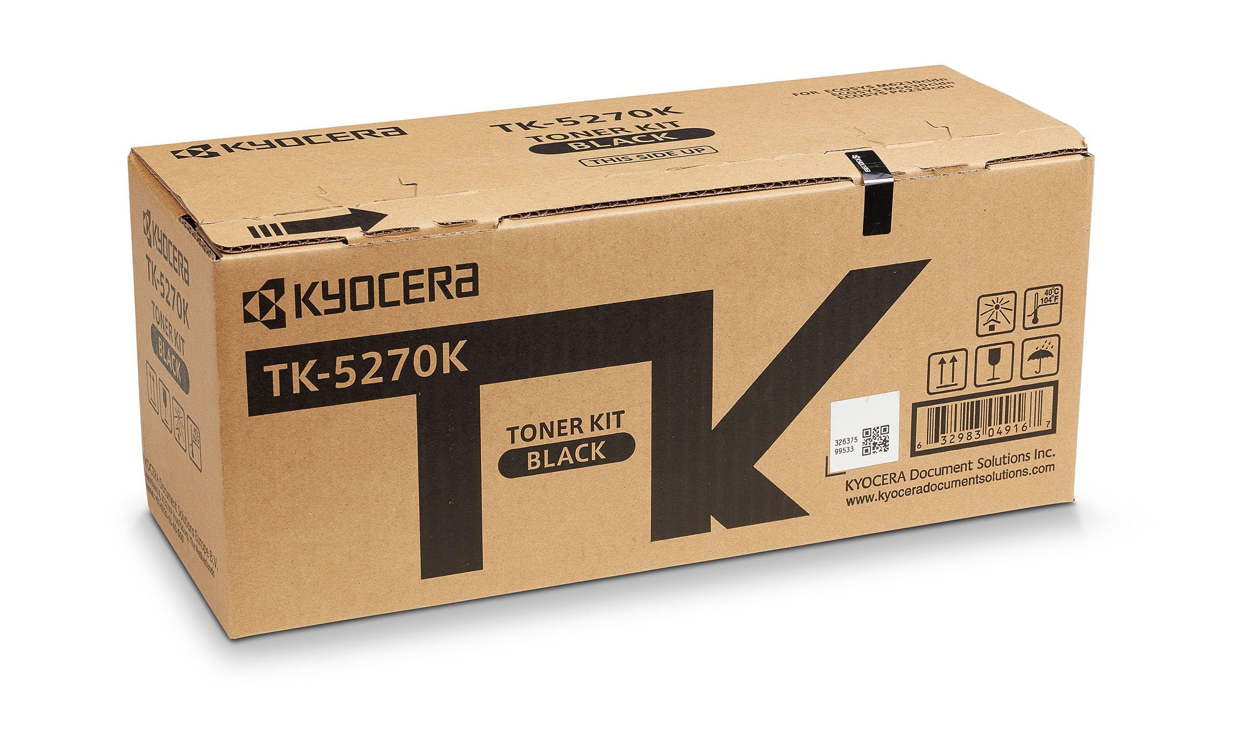 Kyocera TK-5270K Drucker Toner Schwarz KYOTK5270K, kompatibel für P6230cdn, M6230cidn und M6630cidn, Original Tonerkartusche bis 8000 Seiten