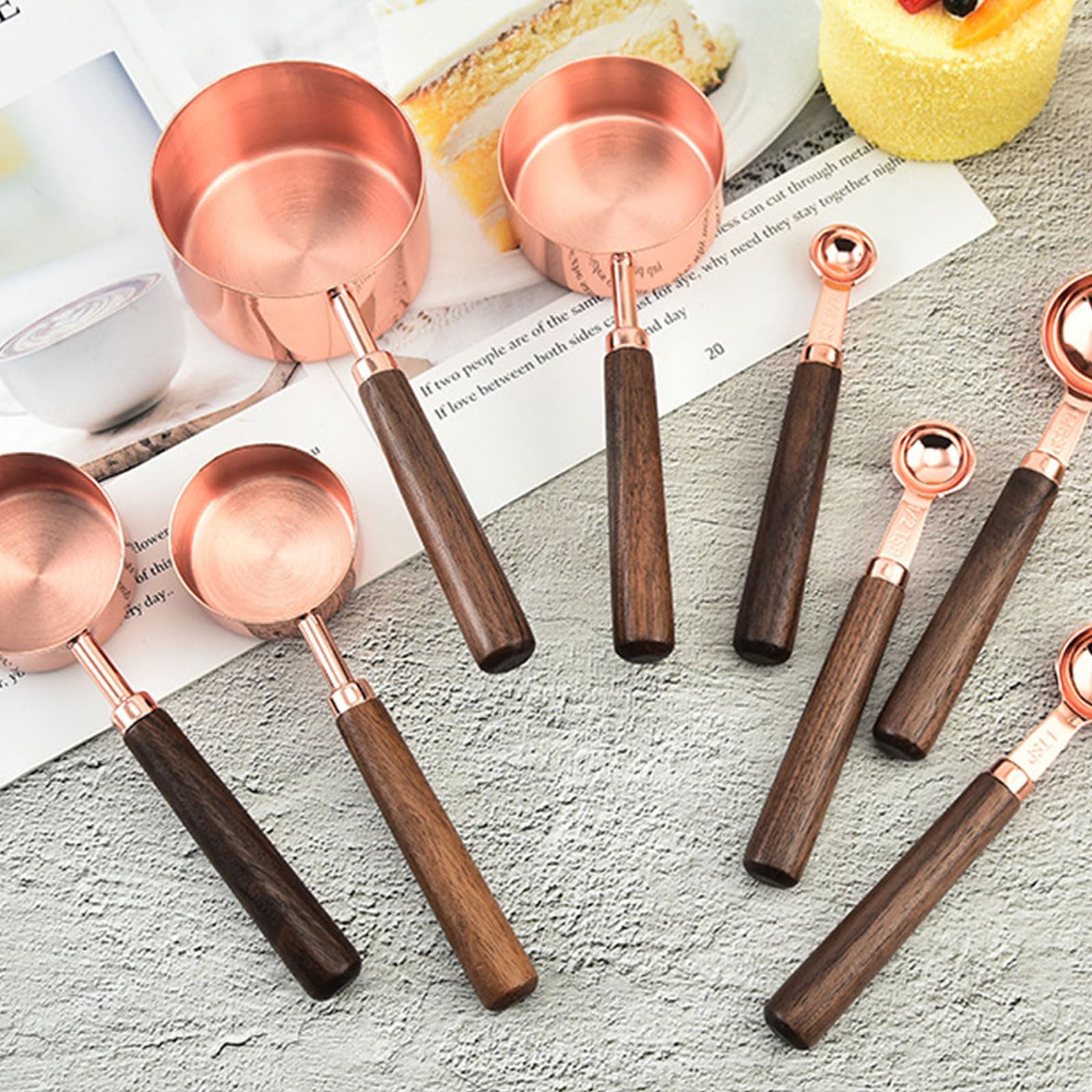 8 cucharadas pequeñas de acero inoxidable, cucharas medidoras de café de cocina, cucharas de metal, para té, azúcar, herramienta de cocina