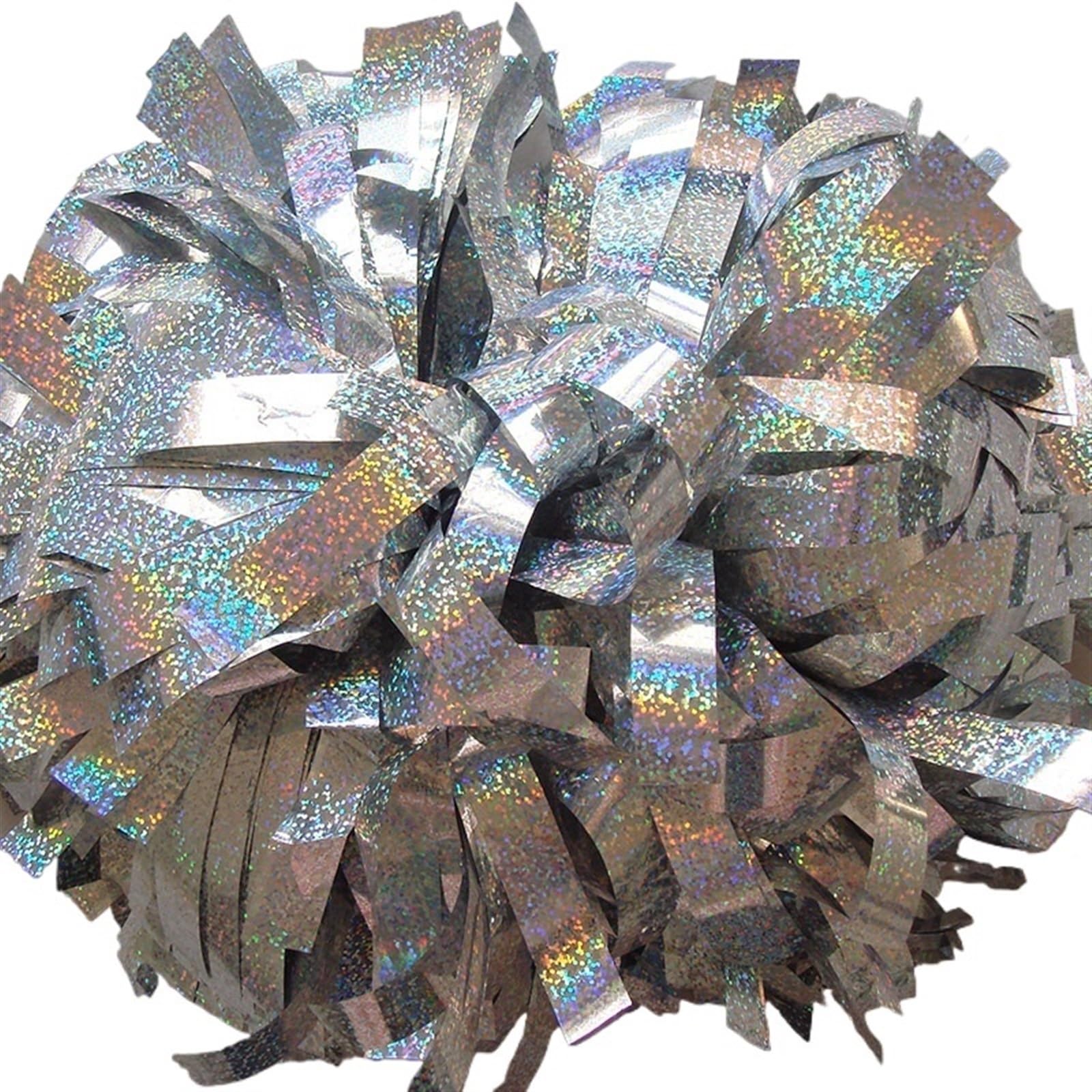 ZWCSHUU Cheerleader Pom Poms Shinny Cheerleader Pom Poms Handle Color Fully Pompoms For Competition(Color5)